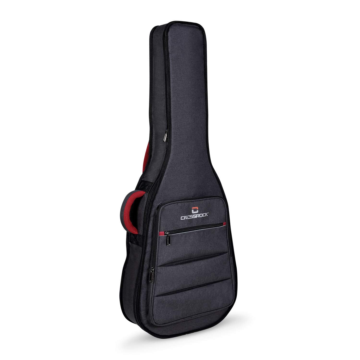 Crossrock CRSG107D Dreadnought Guitar Bag, 10mm Padding, Backpack Available, Dark Grey (CRSG107DGR)