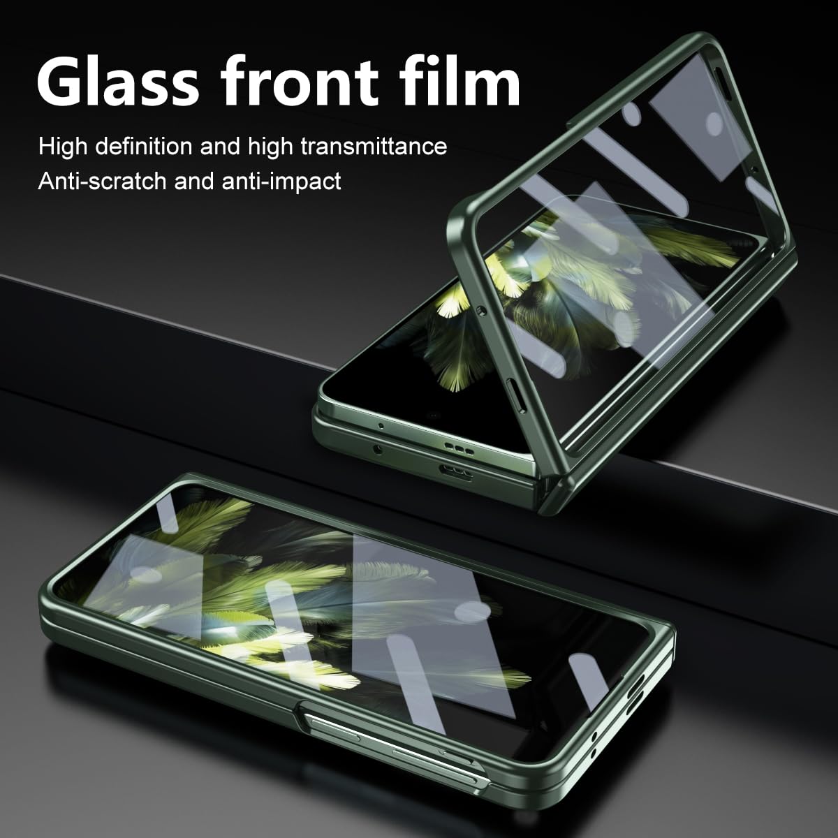 Yqodsz Oneplus Open Case With Stylus & Pen Holder, Octagon Camera Protector, Screen Protector, Hinge Protection, Pc Plating, Gre
