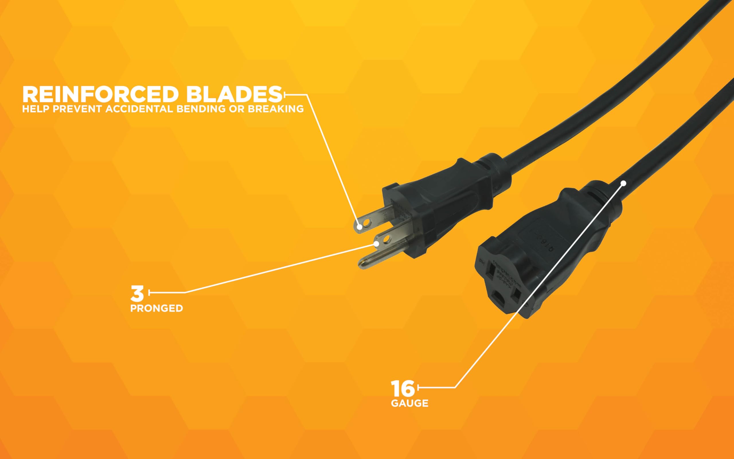 Woods General Purpose Outdoor/Indoor Extension Cord (8 Ft, Black), 260