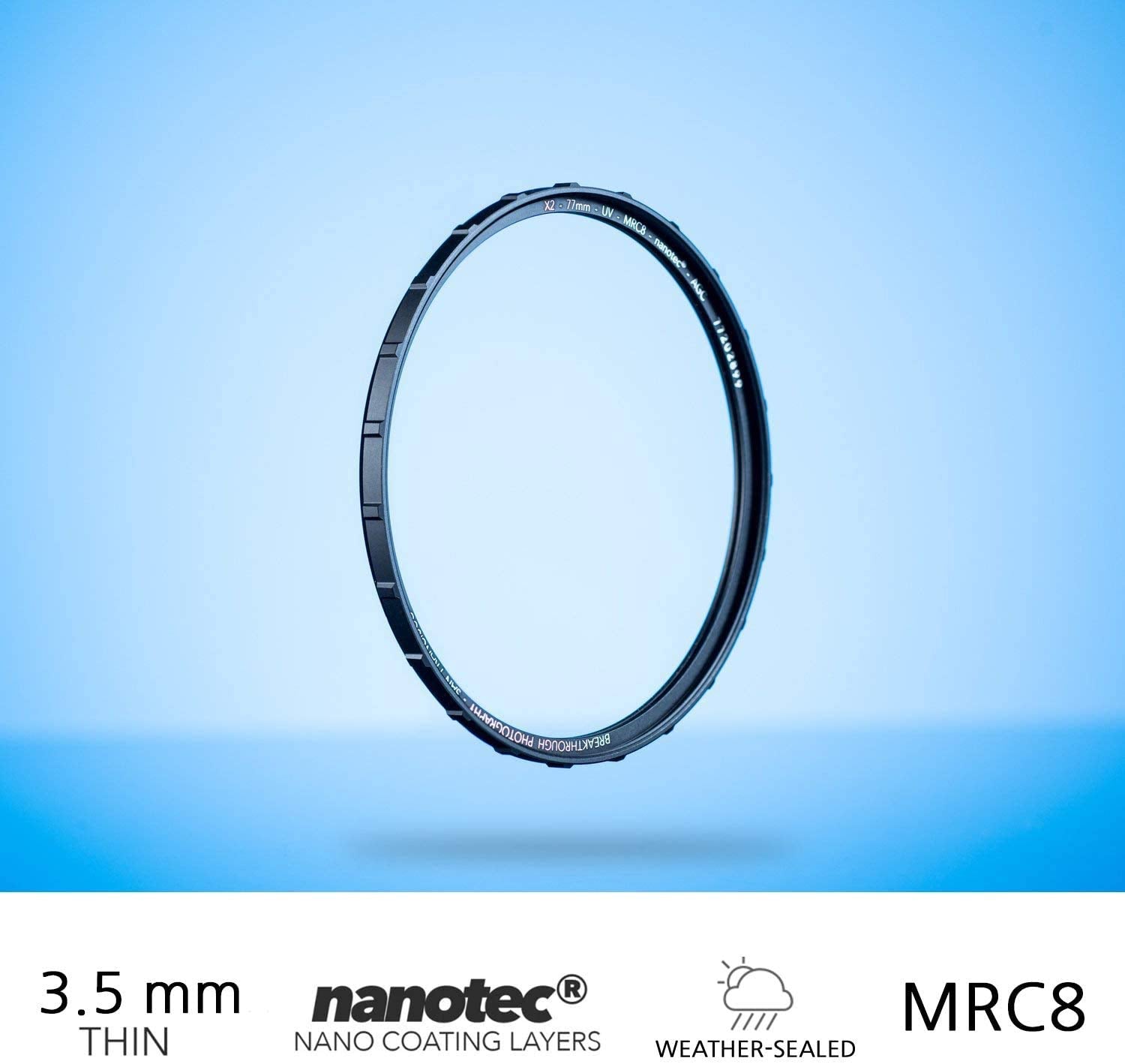 86Mm X2 Uv Filter For Camera Lenses   Uv Protection Photography Filter With Lens Cloth   Mrc8, Nanotec Coatings, Ultra Slim, Tra