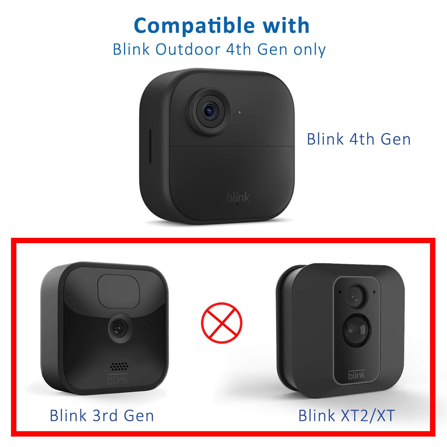 All New Blink Outdoor 4Th Gen Camera Mounting Brackets,1 Pack Weatherproof Protective Housing And 360 Degree Adjustable With Sync Module Wall Mount (Blink Camera Is Not Included)