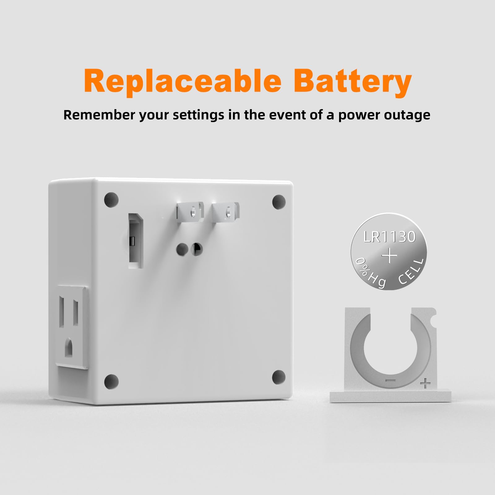 Tiffcofio Indoor Digital Light Timer, 7 Day Programmable Plug In Outlet Timer, 2 Grounded Outlets For Lamps And Indoor Lightings