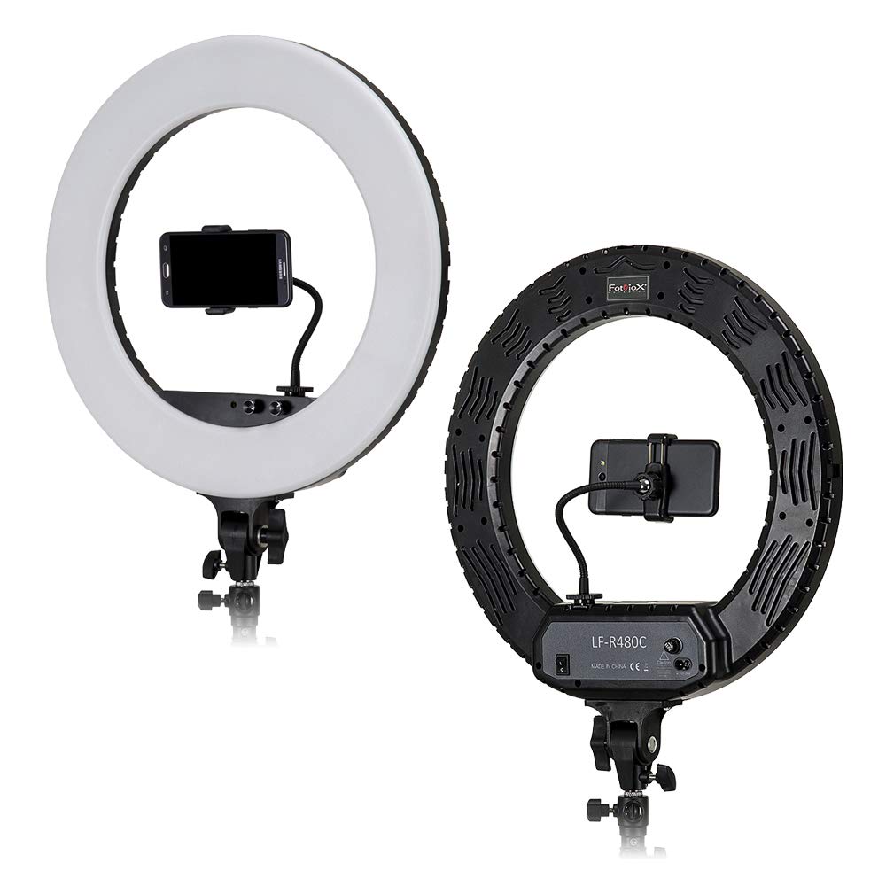 Fotodiox Selfie Starlite Vlog Pro Light - Black 18In Bi-Color Dimmable Led Ring Light For Portrait, Photography, Makeup, Youtube