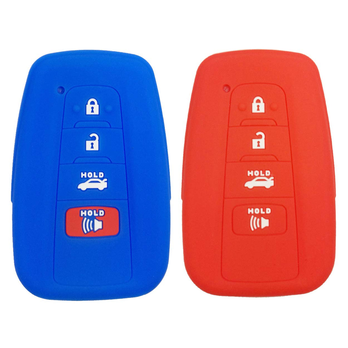 Coolbestda 2Pcs 4 Buttons Key Cover Fob Skin Remote Case Keyless Entry Jacket Shell For 2019 2020 2021 Toyota Highlander Camry A