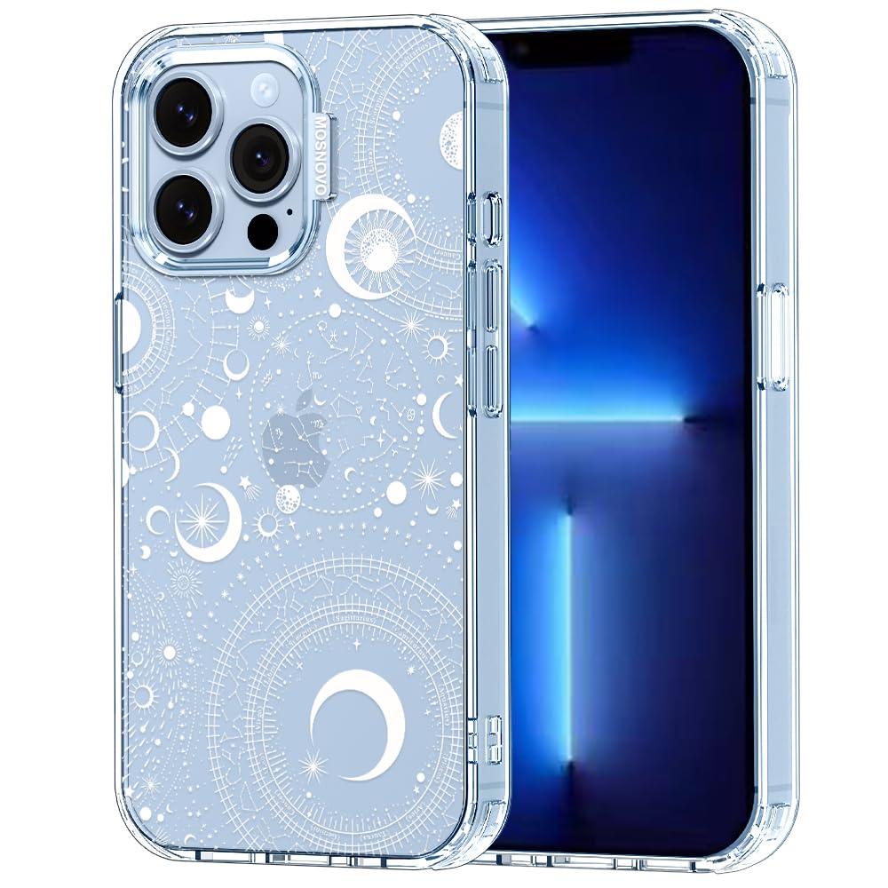 MOSNOVO for iPhone 13 Pro Case, [Buffertech 6.6 ft Drop Impact] [Anti Peel Off] Clear Shockproof TPU Protective Bumper Phone Cas
