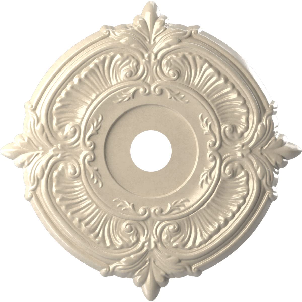 Ekena Millwork CMP22ATEPE Attica Thermoformed PVC Ceiling Medallion (Fits Canopies up to 7 3/4), 22OD x 3 1/2ID x 1P, Universal 