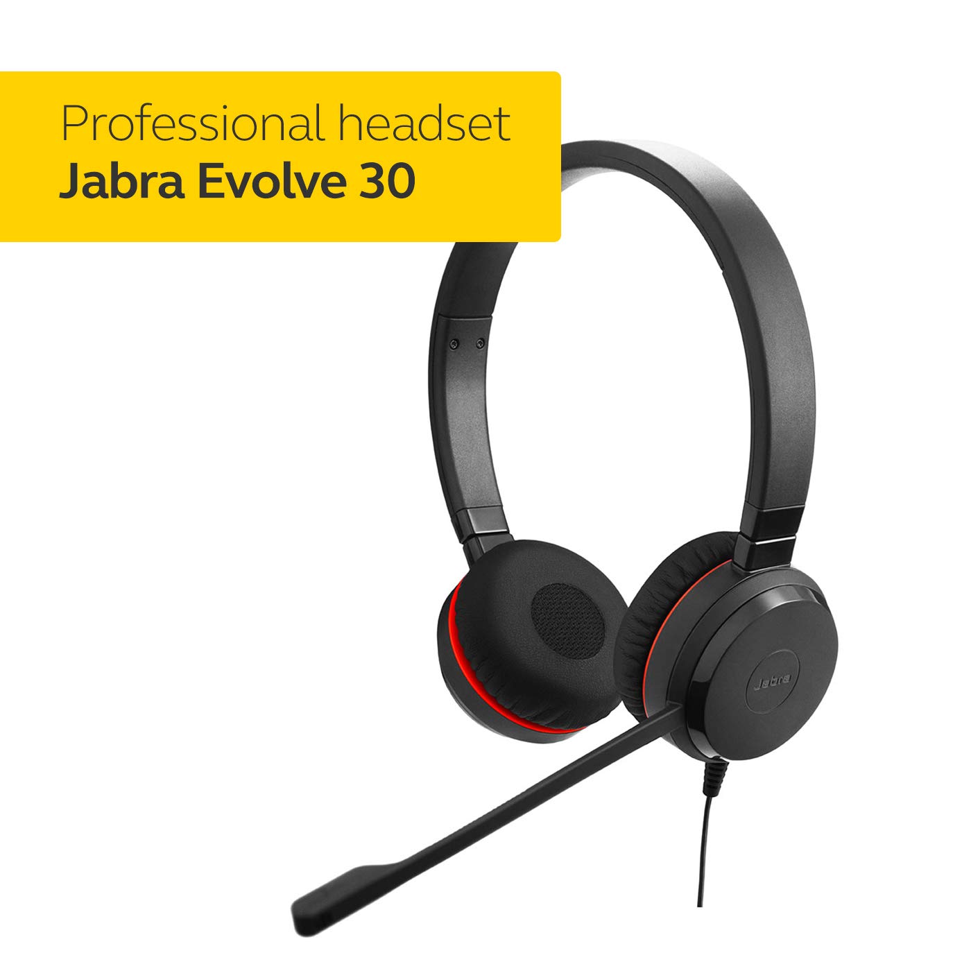Jabra Evolve 30 Ii Wired Headset, Stereo, Uc Optimized   Telephone Headset With Superior Sound For Calls And Music   3.5Mm Jack/