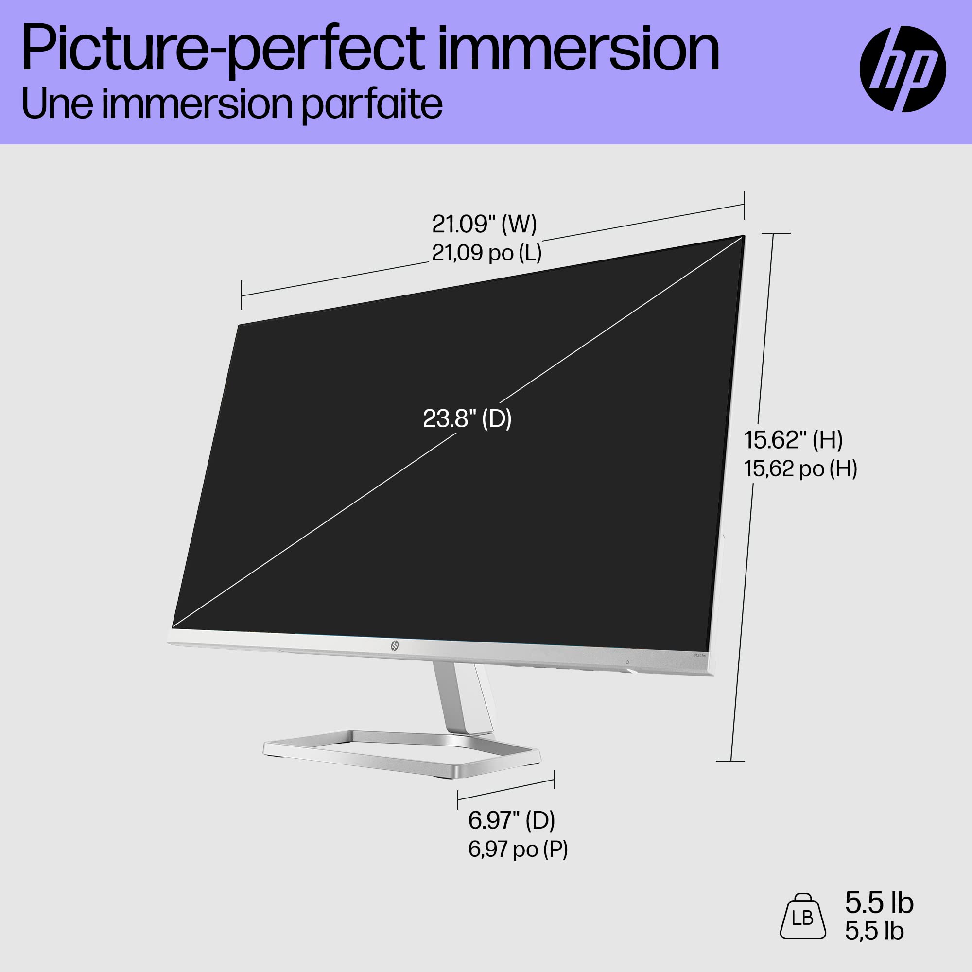 Hp 24 Inch Fhd Monitor With Amd Freesync Technology (2021 Model, M24Fw)