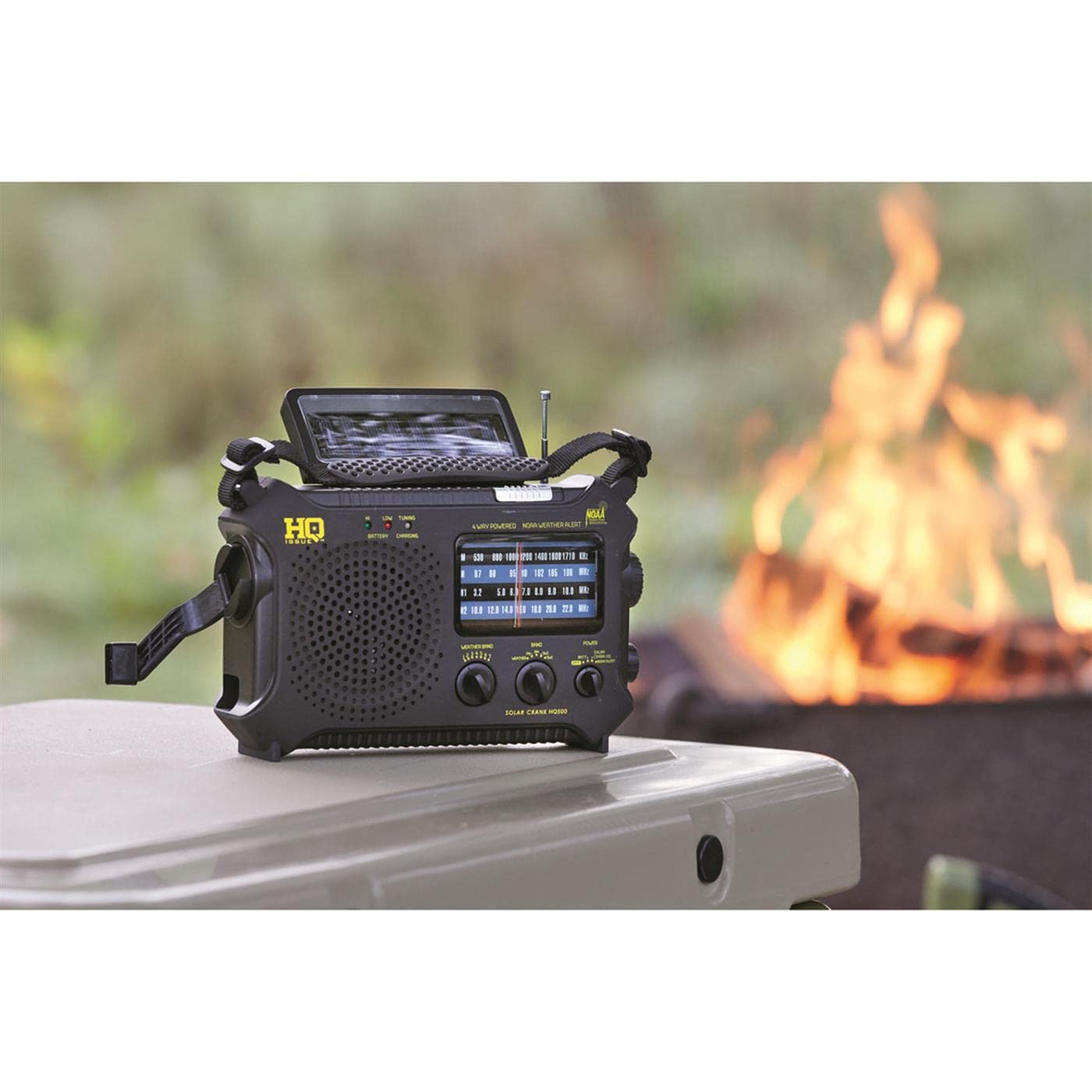 Hq Issue Dynamo Emergency Radio Hand Crank Solar Portable W/Am Fm, Noaa Weather Alert, Shortwave, & Flashlight, Black Black