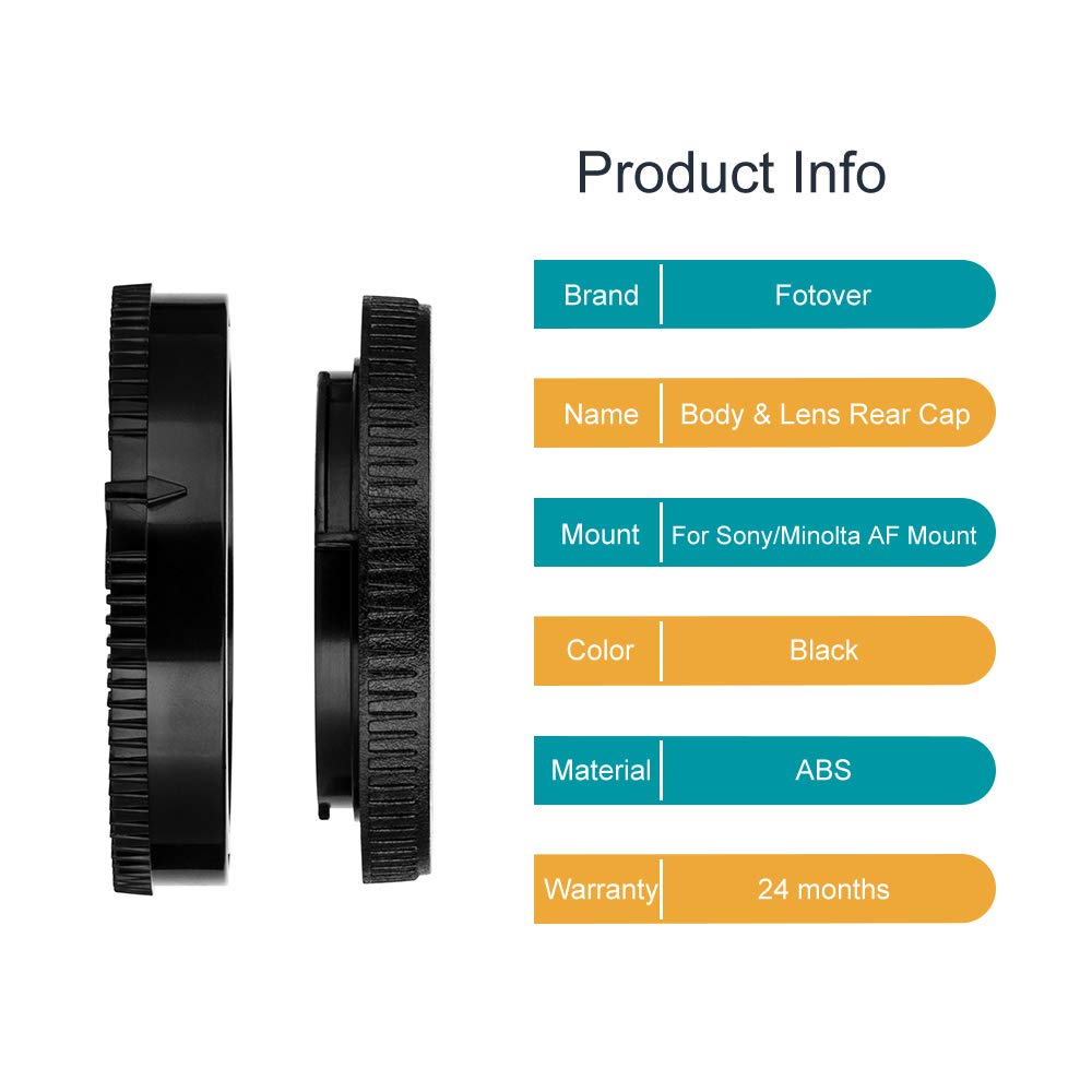 Camera Body Cap And Lens Rear Cap Cover Replacement For Sony Alpha A-Mount/Minolta Af Mount Lens,2 Packs