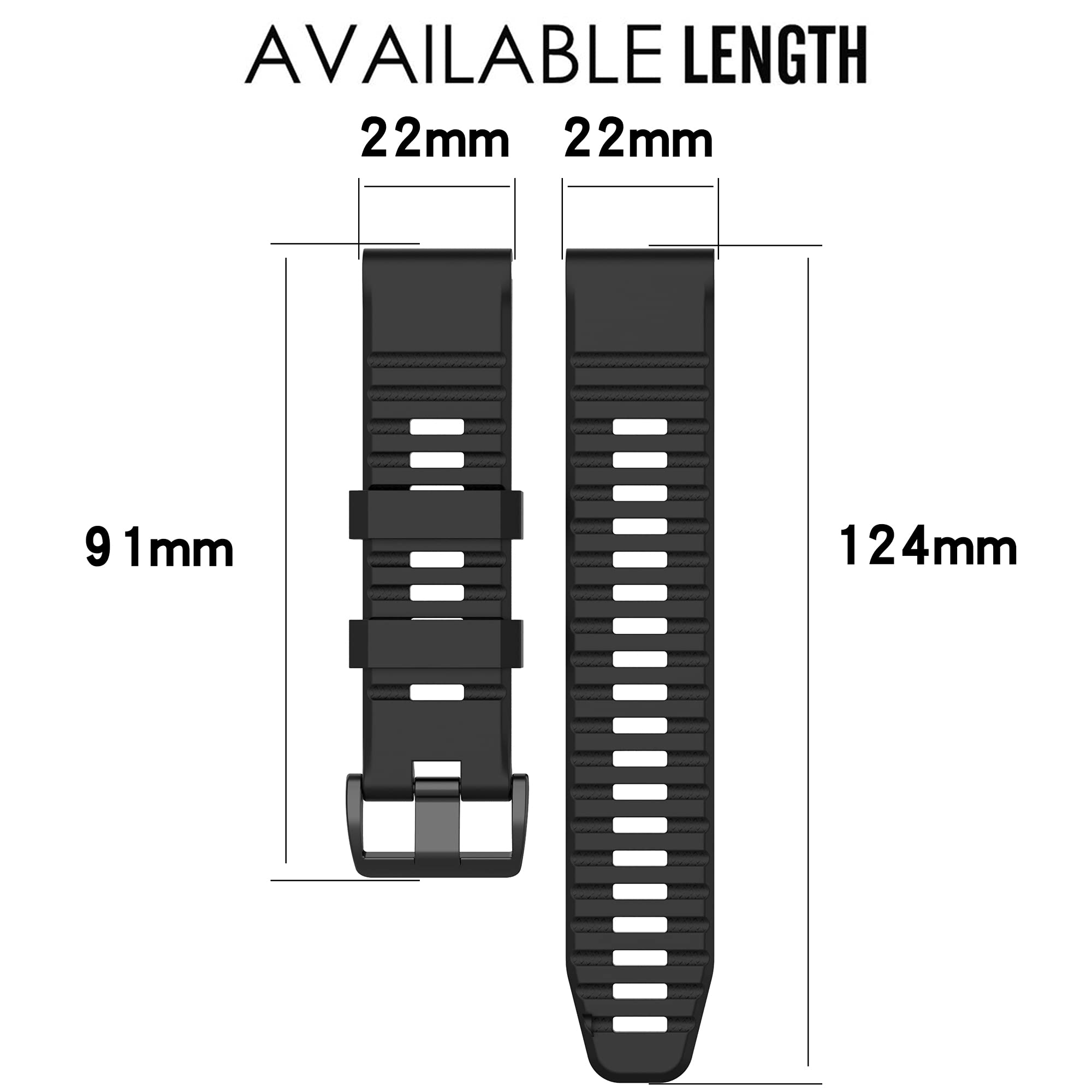 Band For Garmin Fenix 7/7 Pro/6/6 Pro/5/5 Plus, Soft Silicone Replacement Watch Band Strap For Garmin Forerunner 745/935/945/955