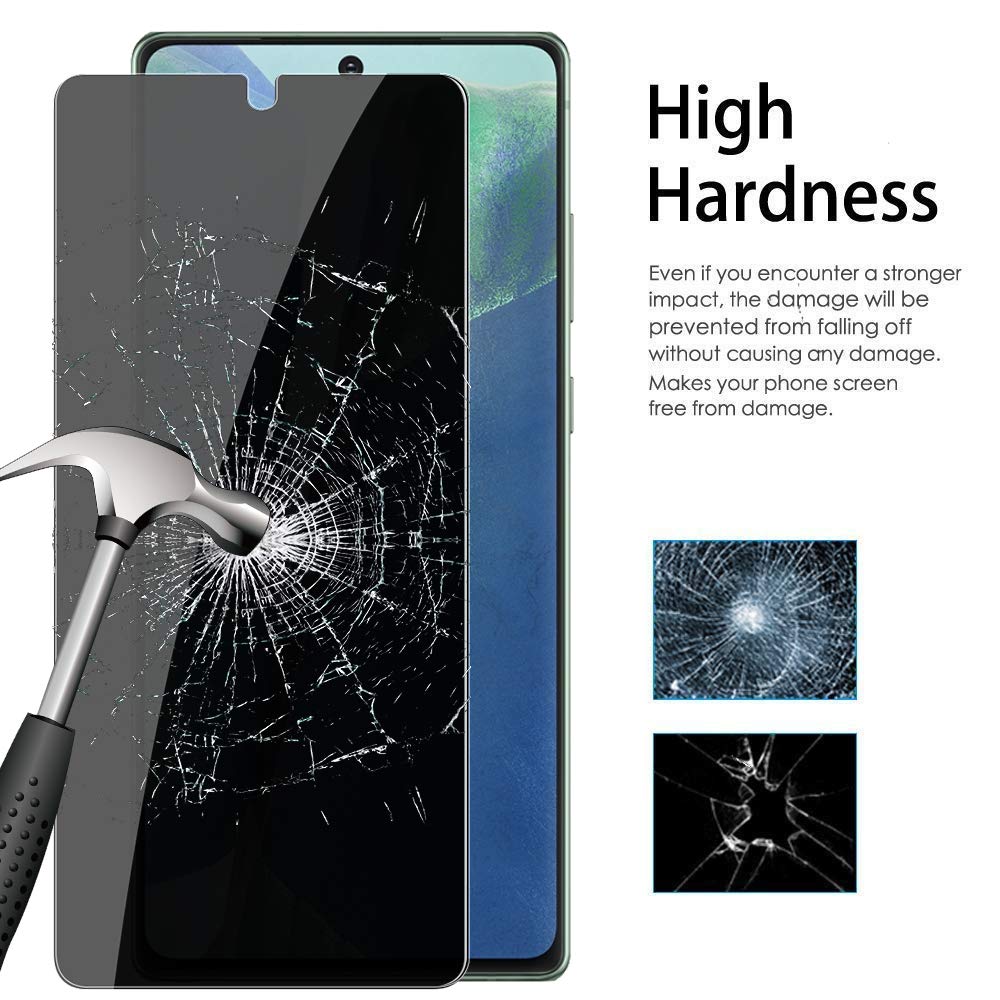 [2 Pack] Note 20 Privacy Screen Protector Anti Spy, Lywhl Tempered Glass Screen Protector For Samsung Galaxy Note 20, Black 9H H
