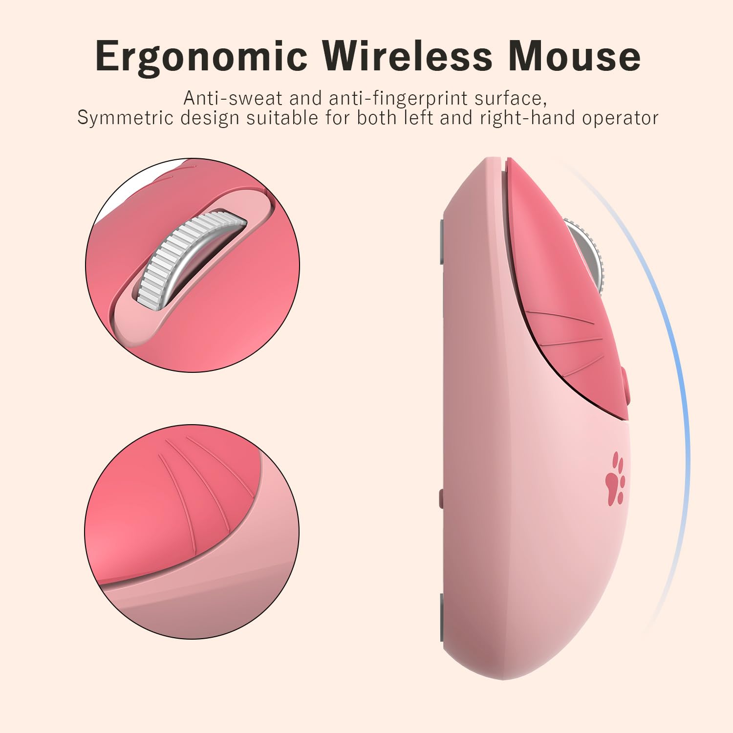 Wireless Compact Silent Mouse With Cute Rabbit Designs, 2.4Ghz Plug And Play Wireless Opatical Mouse With Usb Nano Receiver For