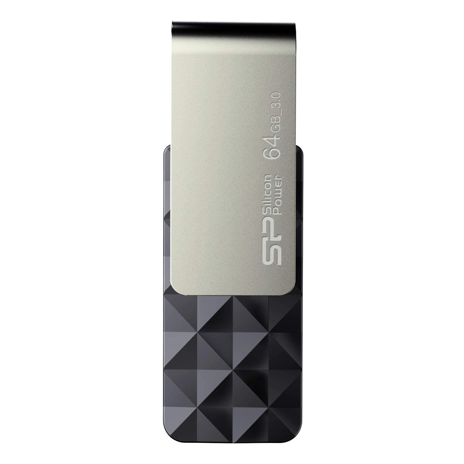 Silicon Power 64Gb Blaze B30 Usb 3.0 Swivel Flash Drive, Black (Sp064Gbuf3B30V1K)