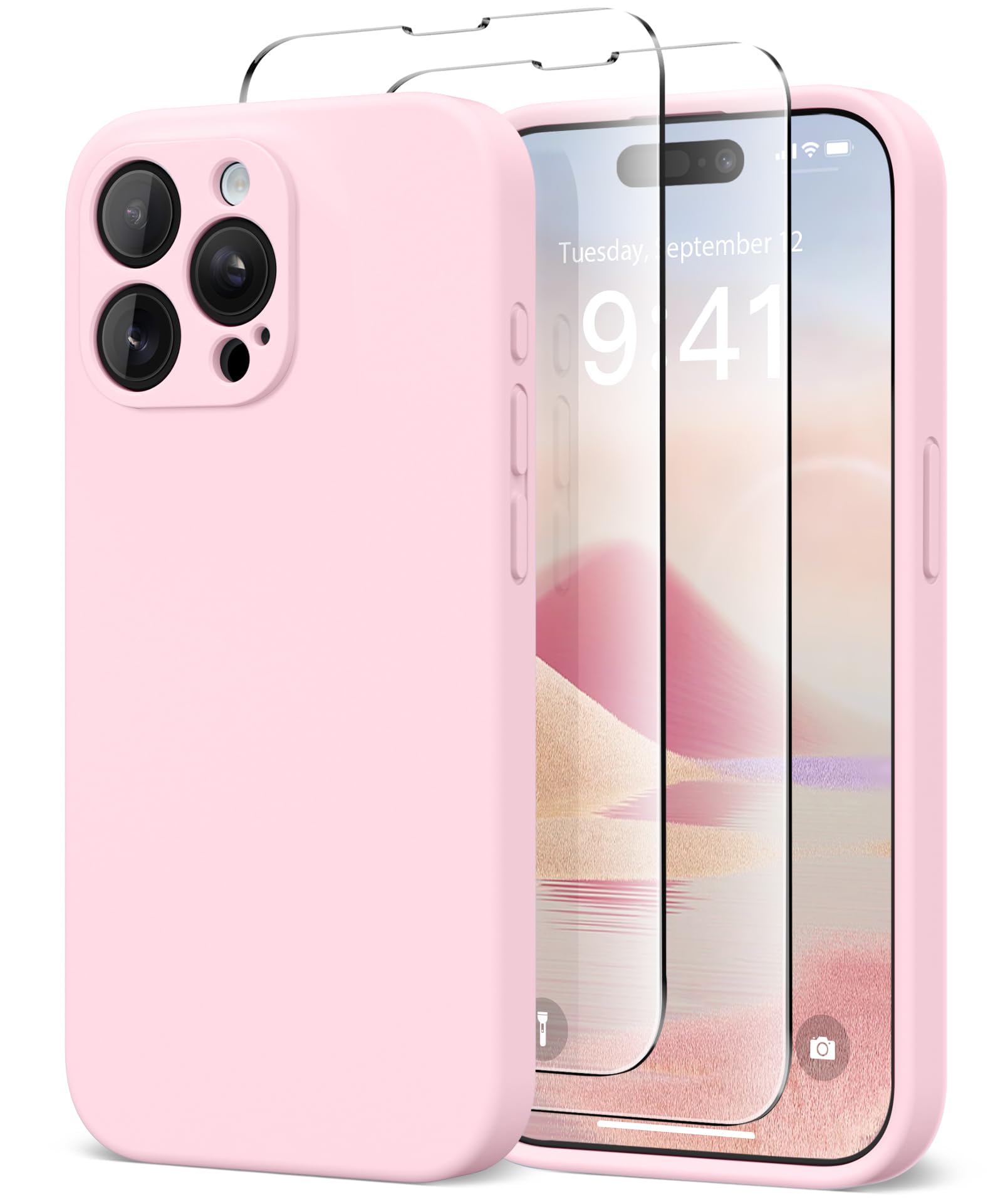 Suydanbox Magnetic For Iphone 15 Pro Case, Compatible With Magsafe, [Full Camera Protection][2 Screen Protectors] Silicone Shock