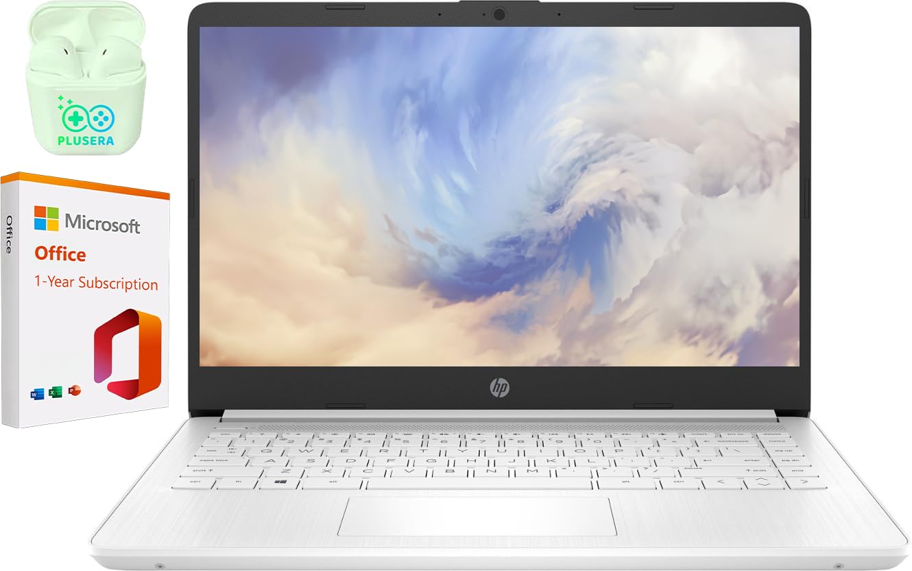 Hp Laptop, 14'' Hd Business & Student Laptop Computer, Intel Celeron N4120 4-Core Processor, 1-Year Microsoft Office 365, Pluser