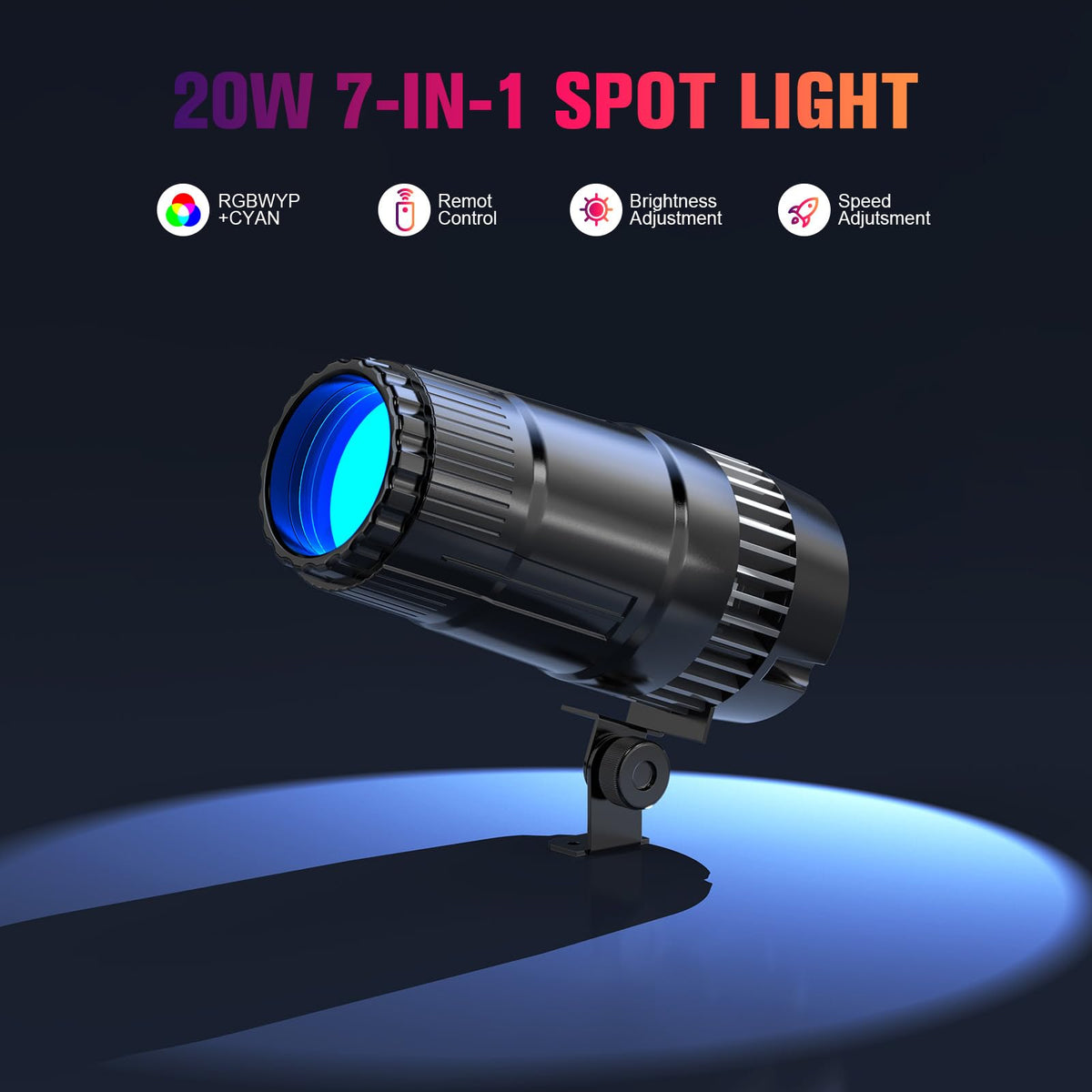 Rectangular Cyan Led Flashlight 20W Pinspot Light With Remote,Rgbwyp+Cyan Led Beam Spot Lights,Ultra B ...