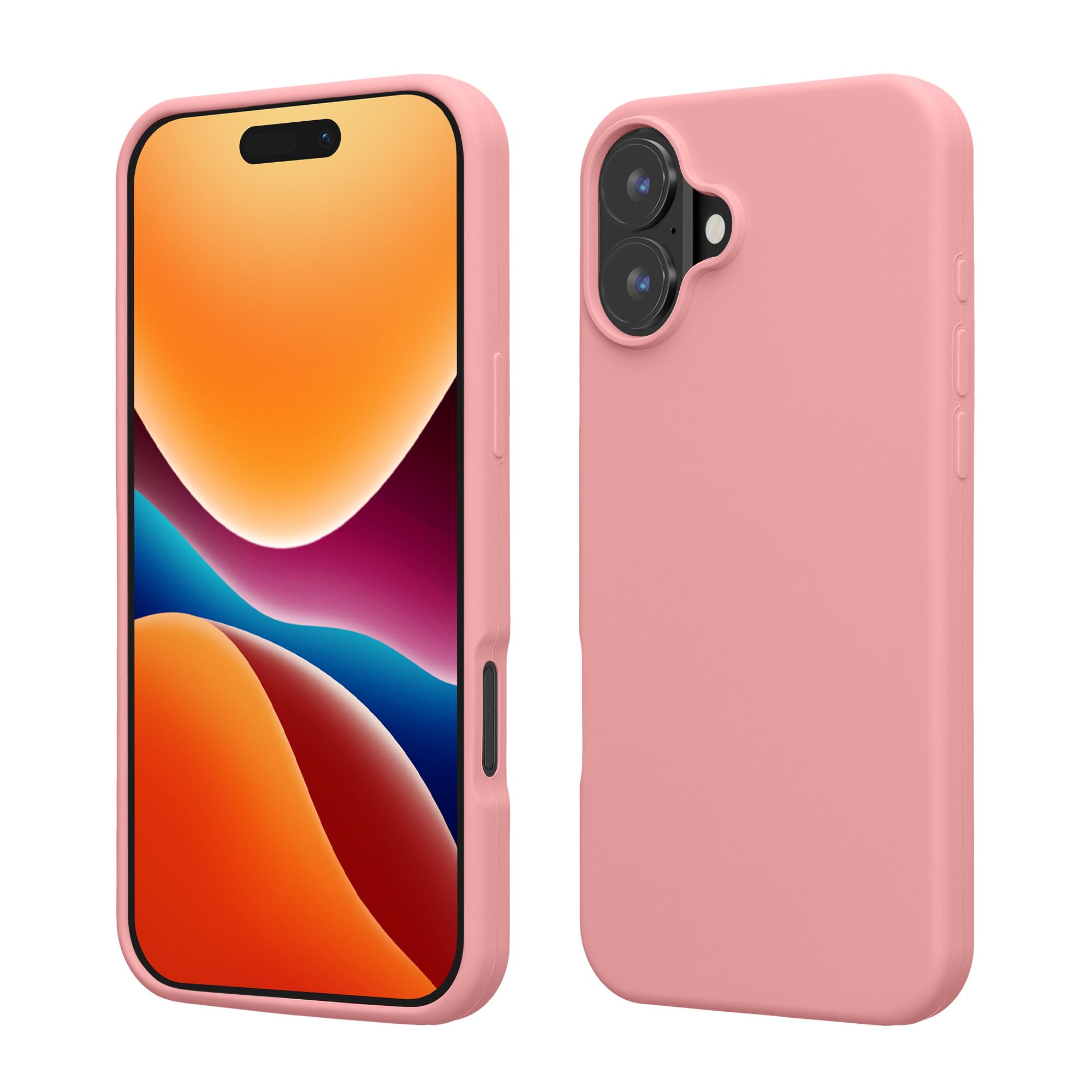 kwmobile Case Compatible with Apple iPhone 16 Case - TPU Silicone Phone Cover with Soft Finish - Light Pink