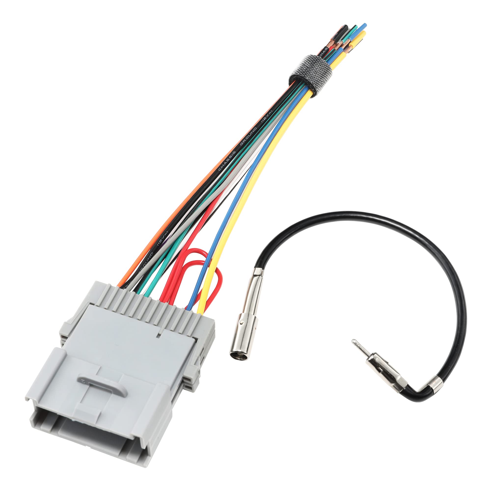 Red Wolf Compatible With Gm Chevy Gmc Buick 1998 2008 & Gm 10 Antenna Adapter Plug Aftermarket Stereo Radio Wiring Harness
