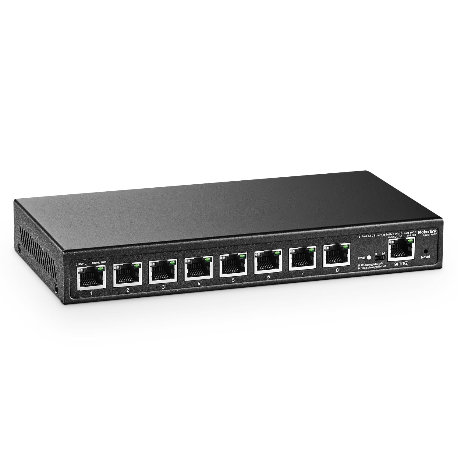 Mokerlink 8 Port 2.5G Ethernet Managed Switch With 1 Port 10G Ethernet Uplink, 8 X 2.5G Base T Ports Compatible With 10/100/1000
