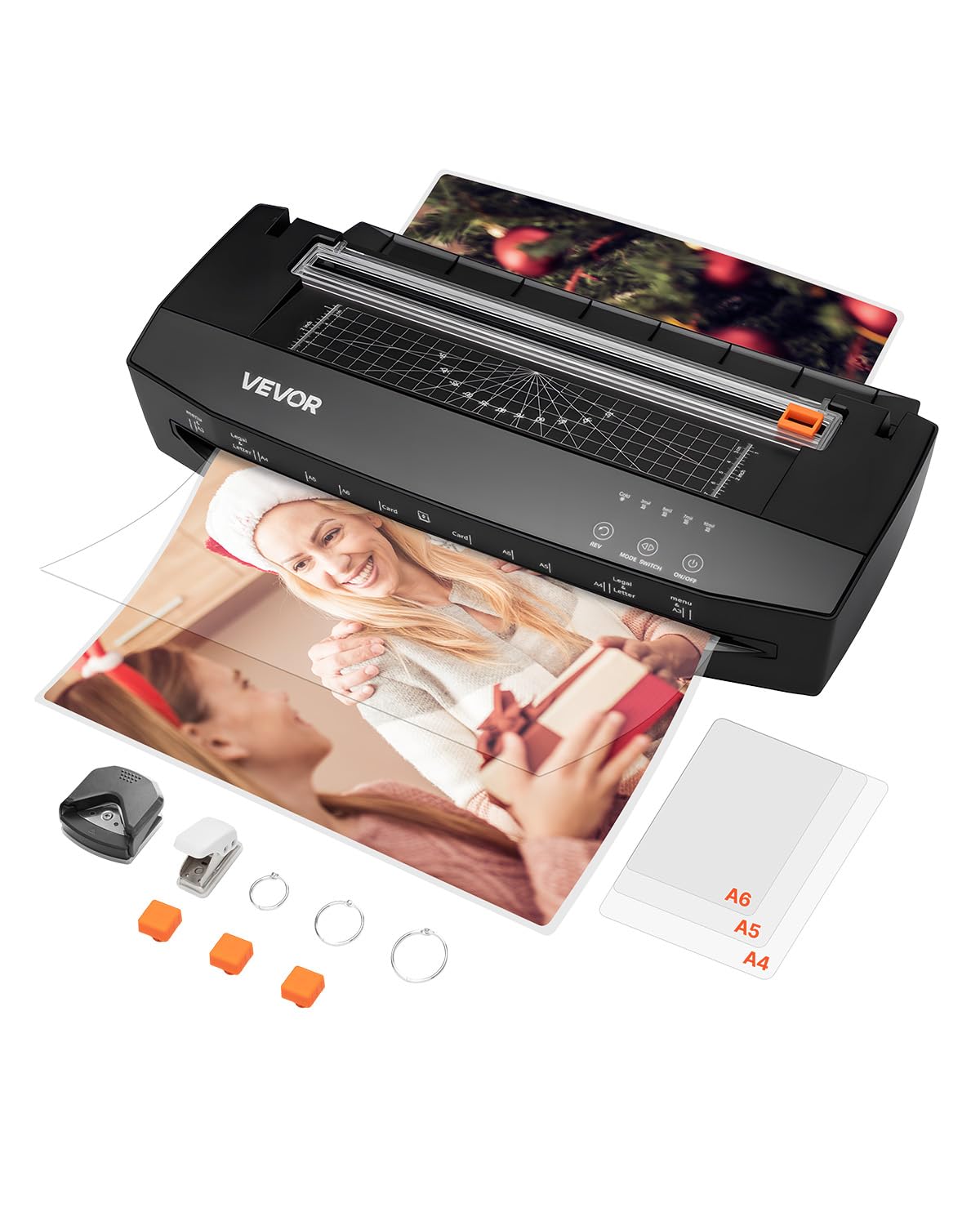VEVOR Laminator Machine, Cold and Hot Laminator for Max A3 Paper Size, 1 min Quick Warm Portable Laminator, 3-10 mil Thickness, 