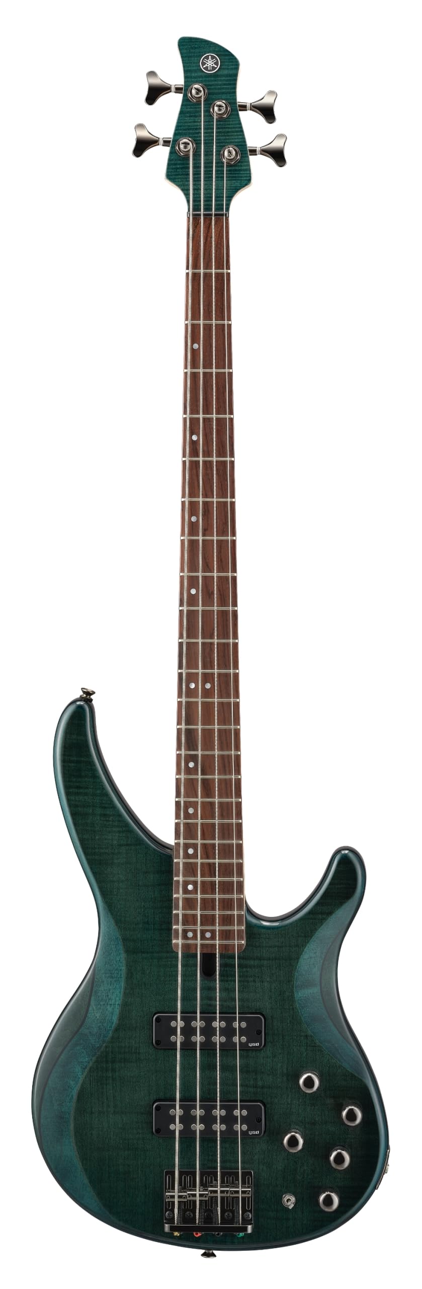 Yamaha TRBX604 4-String Flamed Maple Bass Guitar, Indigo Blue