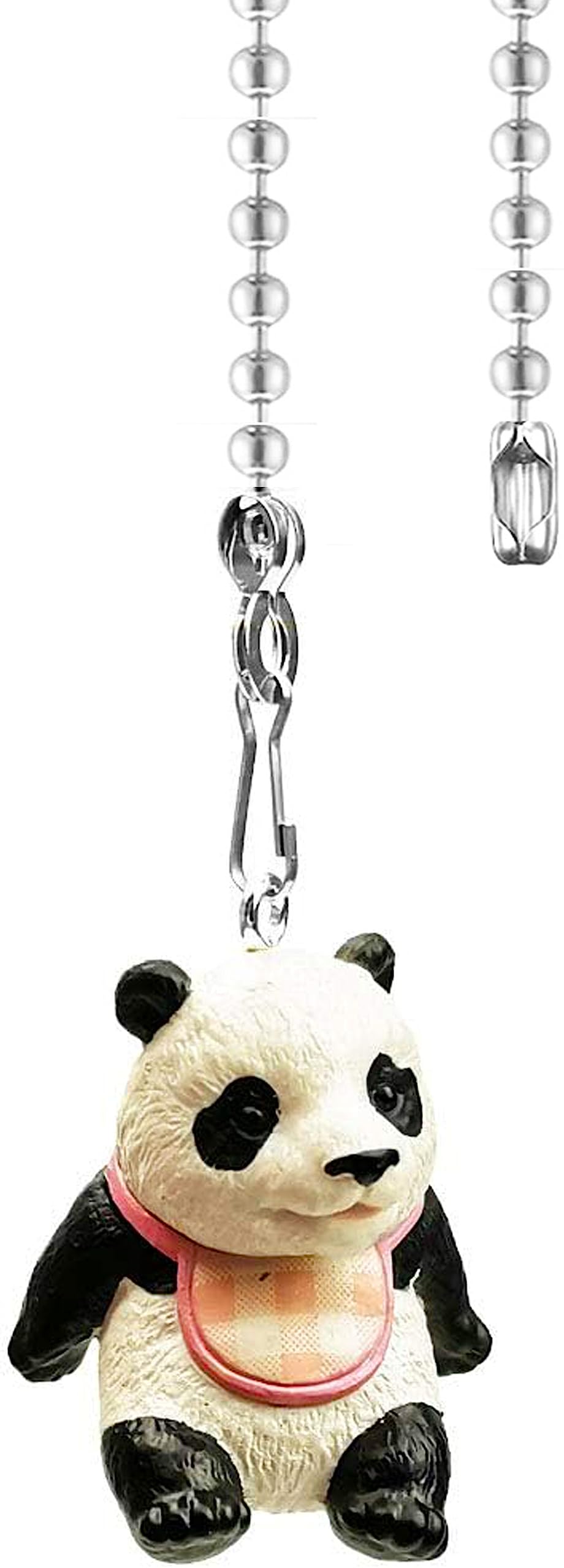 Hyamass Panda Charm Pendant Ceiling Fan Danglers Fan Pulls Chain Extender With Ball Chain Connector (Nickel)