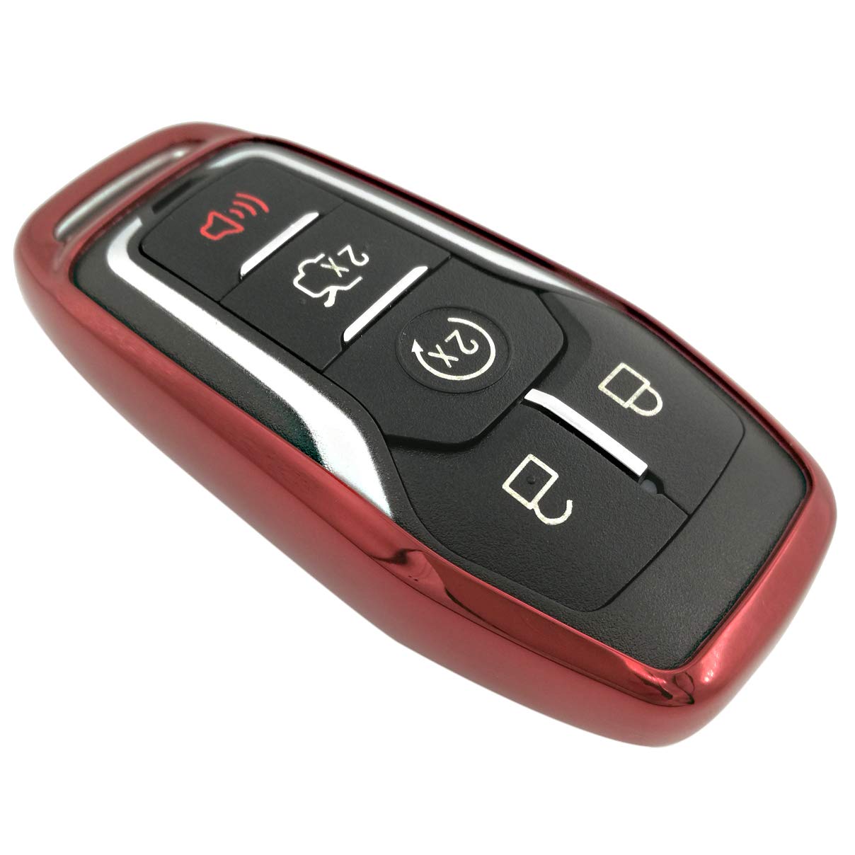 Red Tpu Key Fob Cover Case Jacket Skin Glove For 2013 2014 2015 2016 2017 2018 Ford Fusion F-150 Edge Explorer Mustang Lincoln M