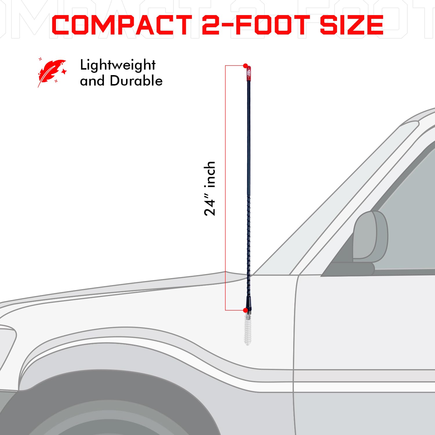 Prostick 2 Foot Fiberglass 1000 Watt   Black Cb Radio Antenna