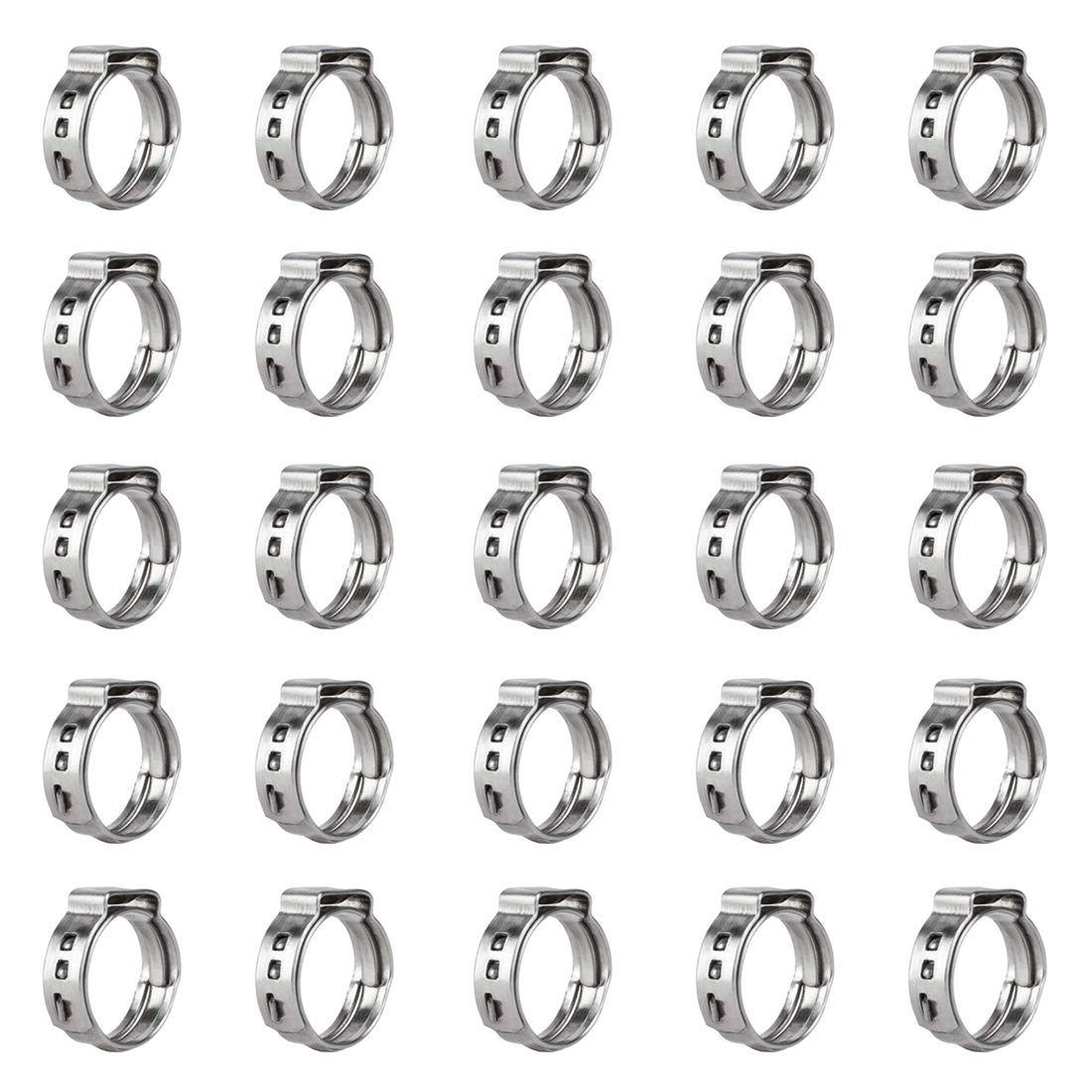 Qovydx 40Pcs 38 Single Ear Hose Clamps 304 Stainless Steel 38 Inch Pex Cinch Clamps 103Mm 128Mm Stepless Cinch Crimp Rings Pinch