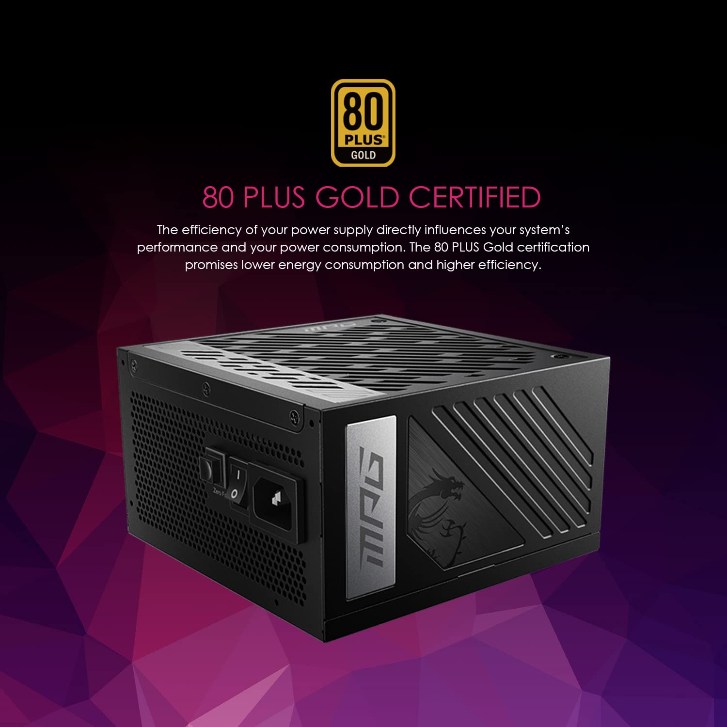 Msi Mpg A850G Pcie 5.1 & Atx 3.1 Gaming Power Supply - Full Modular - 80 Plus Gold Certified 850W - 100% Japanese 105C Capacitor