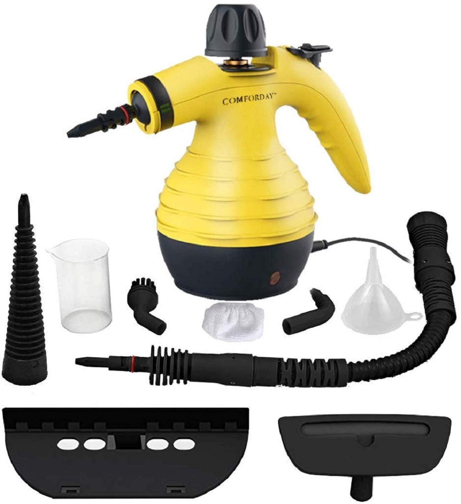 Comforday Multi Purpose Handheld Pressurized Steam Cleaner With 9 Piece Accessories, Perfect For Stain Removal, Curtains, Car Se