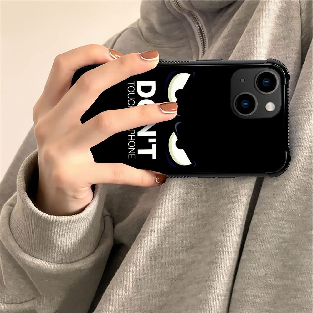 ZHEGAILIAN iPhone 14 Case Tempered Glass Back TPU Shock Protective "Dont Touch My Phone" Design