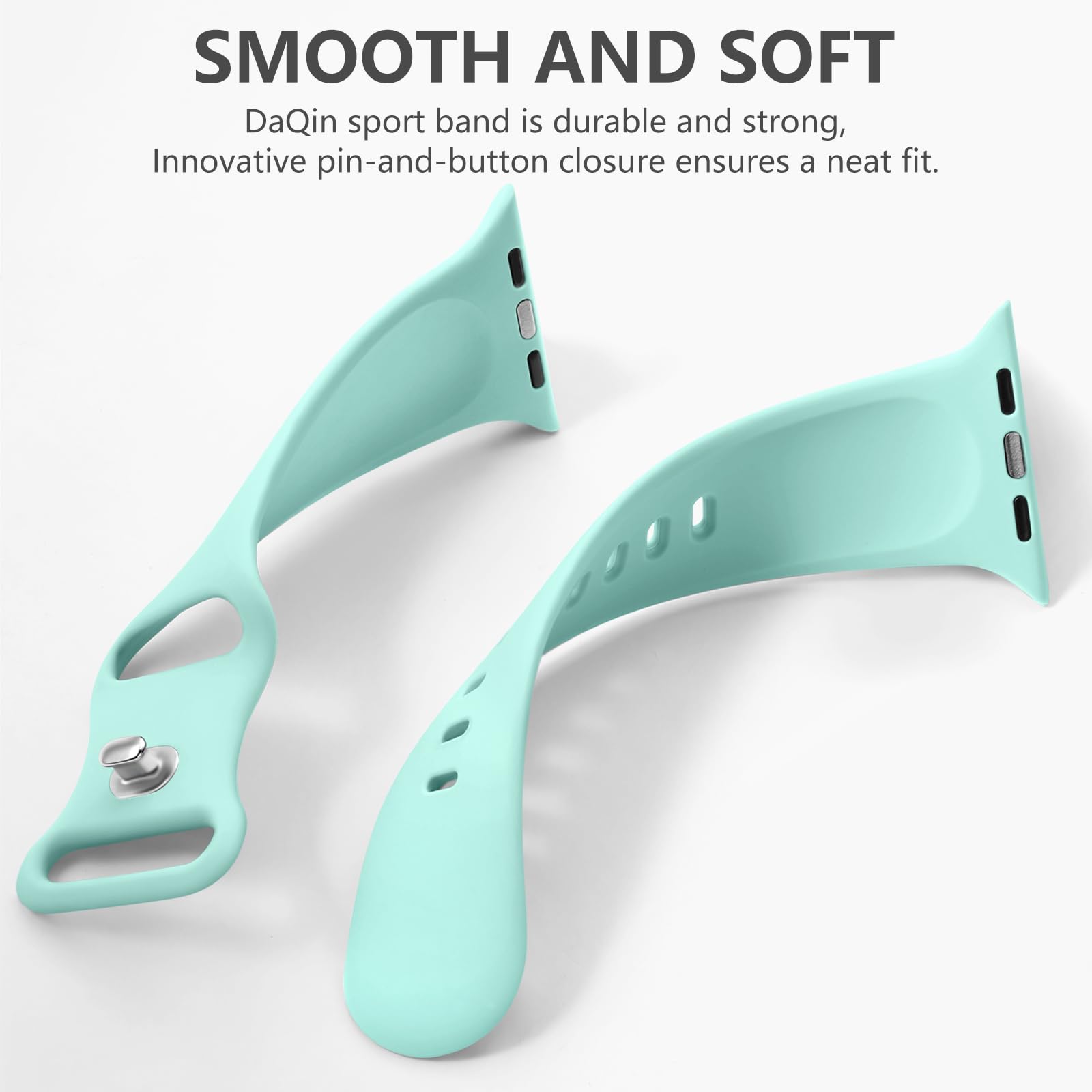 Daqin Sport Band Compatible With Apple Watch Band 40Mm 38Mm 41Mm 42Mm 44Mm 45Mm 49Mm Women Men, Soft Silicone Waterproof Strap F