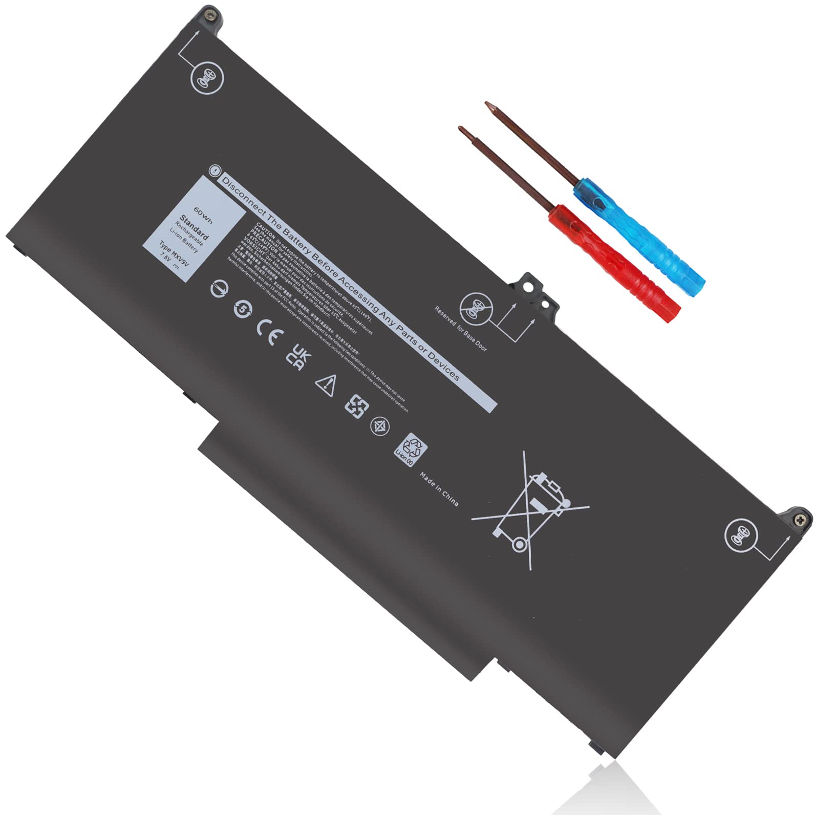 Mxv9V 7.6V 60Wh Laptop Battery For Dell Latitude 7400 7300 E5300 E5310, Latitude 5300 5310 2 In 1, For Inspiron 7300 7306 2 In 1