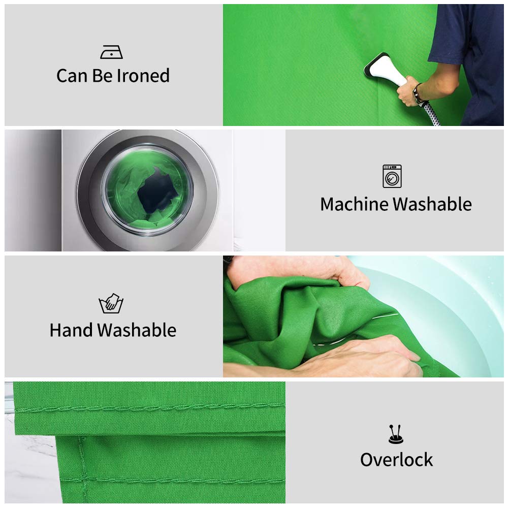 Jebutu Green Screen Backdrop Kit With Stand, Green Screen Backdrop With Stand Kit,5X6.5Ft Portable Green Screen Stand Kit, Greenscreen Background With Stand Carrying Bag Clamp For Streaming Video Zoom