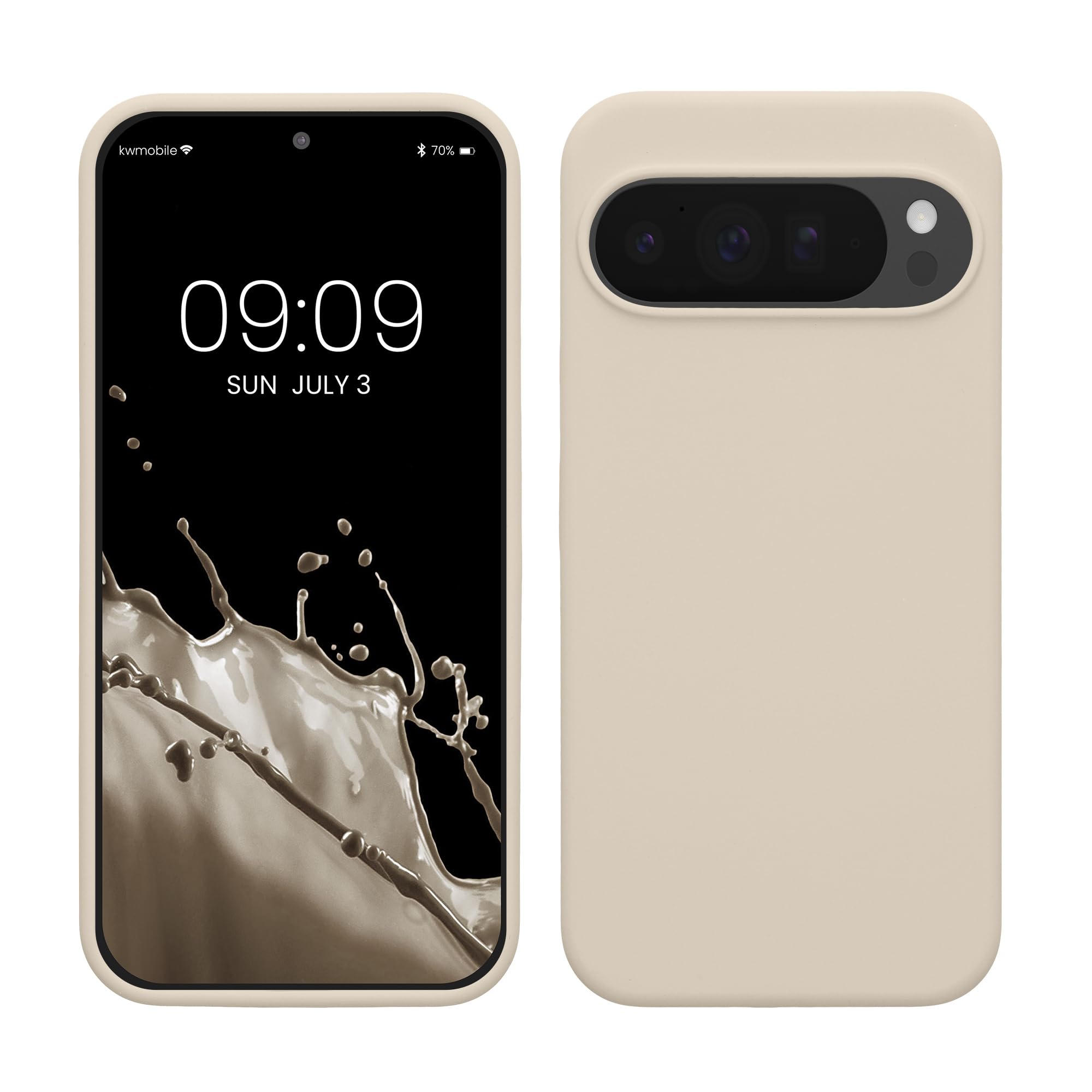 kwmobile Case Compatible with Google Pixel 10 Pro XL Case - TPU Silicone Phone Cover with Soft Finish - Cream Matte