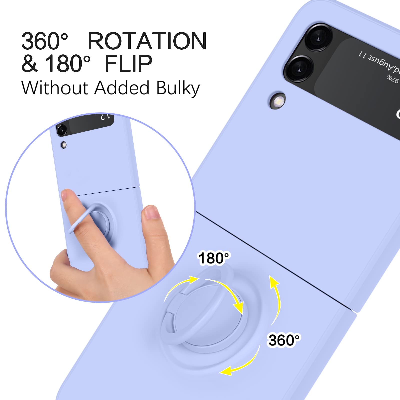 Gaobao For Samsung Galaxy Z Flip 3 5G Case, Galaxy Z Flip 3 5G Cover 6.7'', Silicone Soft Gel Rubber Bumper Shockproof Anti Scra