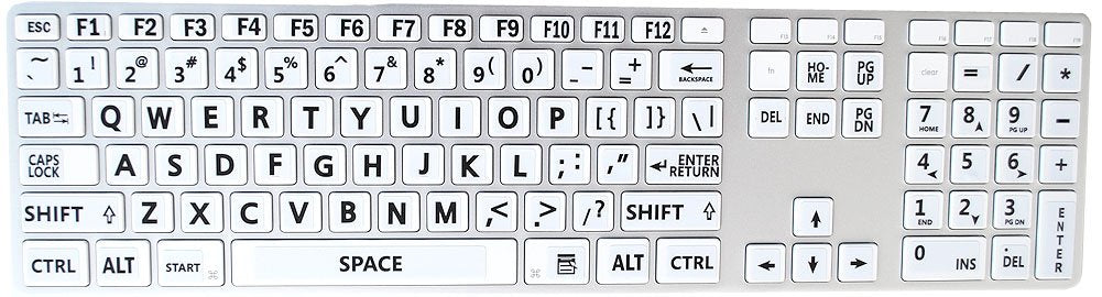 English Us Large Lettering (Upper Case) Stickers For Keyboard With White Background Non Transparent For Computer Laptops Desktop