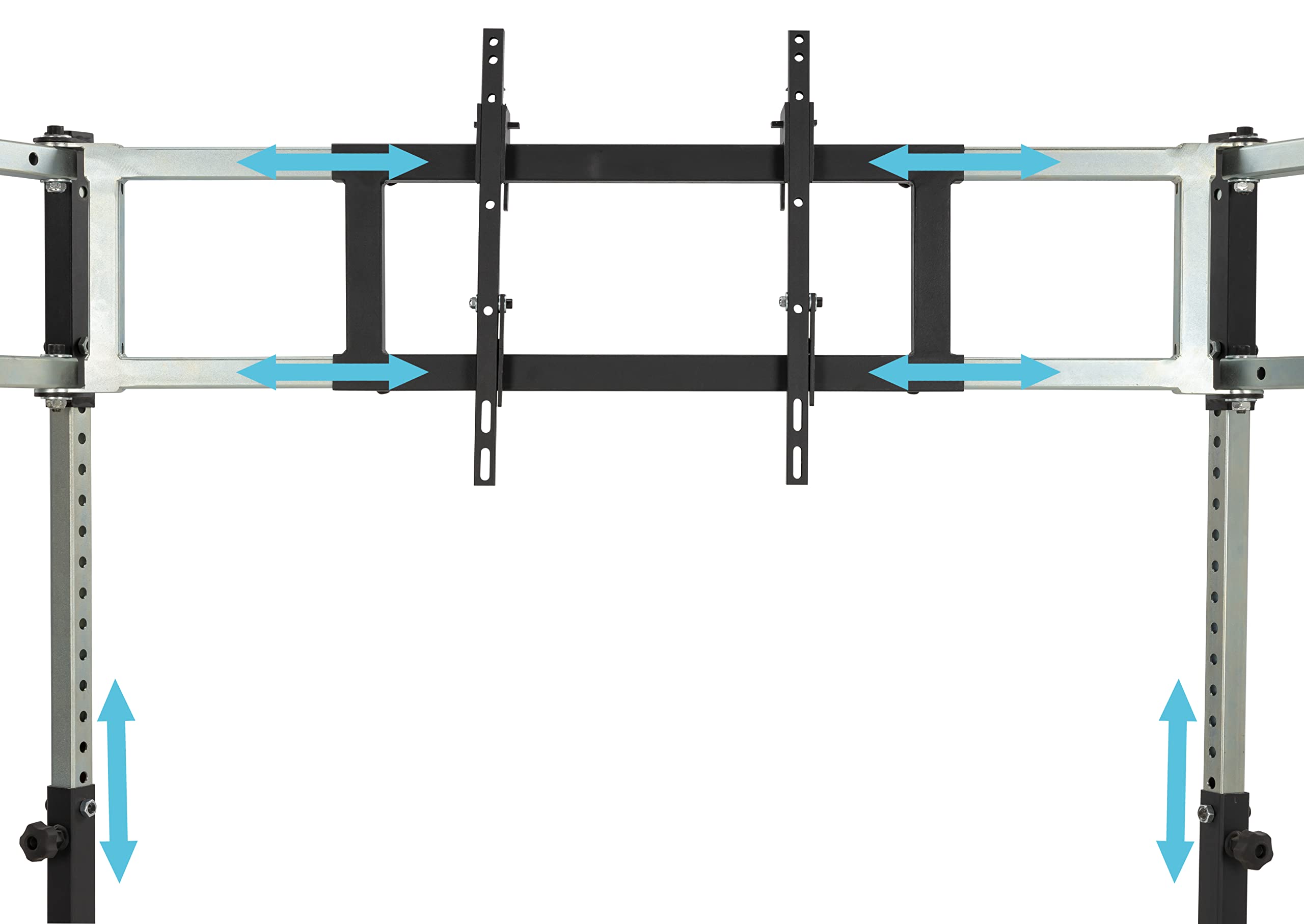 SimFab Triple Monitor and TV Stand, Heavy Duty Metal, VESA Mount for 40-55 inch Displays, Black