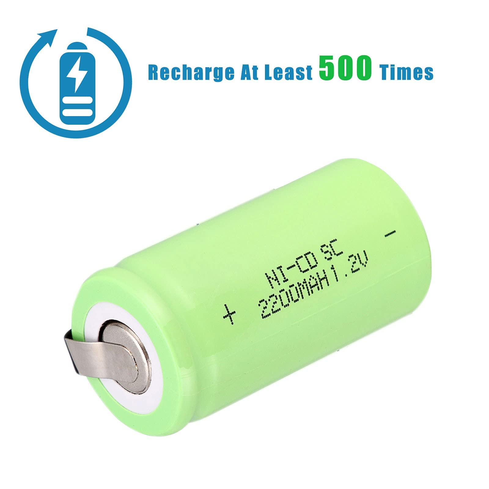 Odstore Ni Cd 1.2V 2200Mah Rechargeable Battery Sub C Sc Batteries (Green*6)