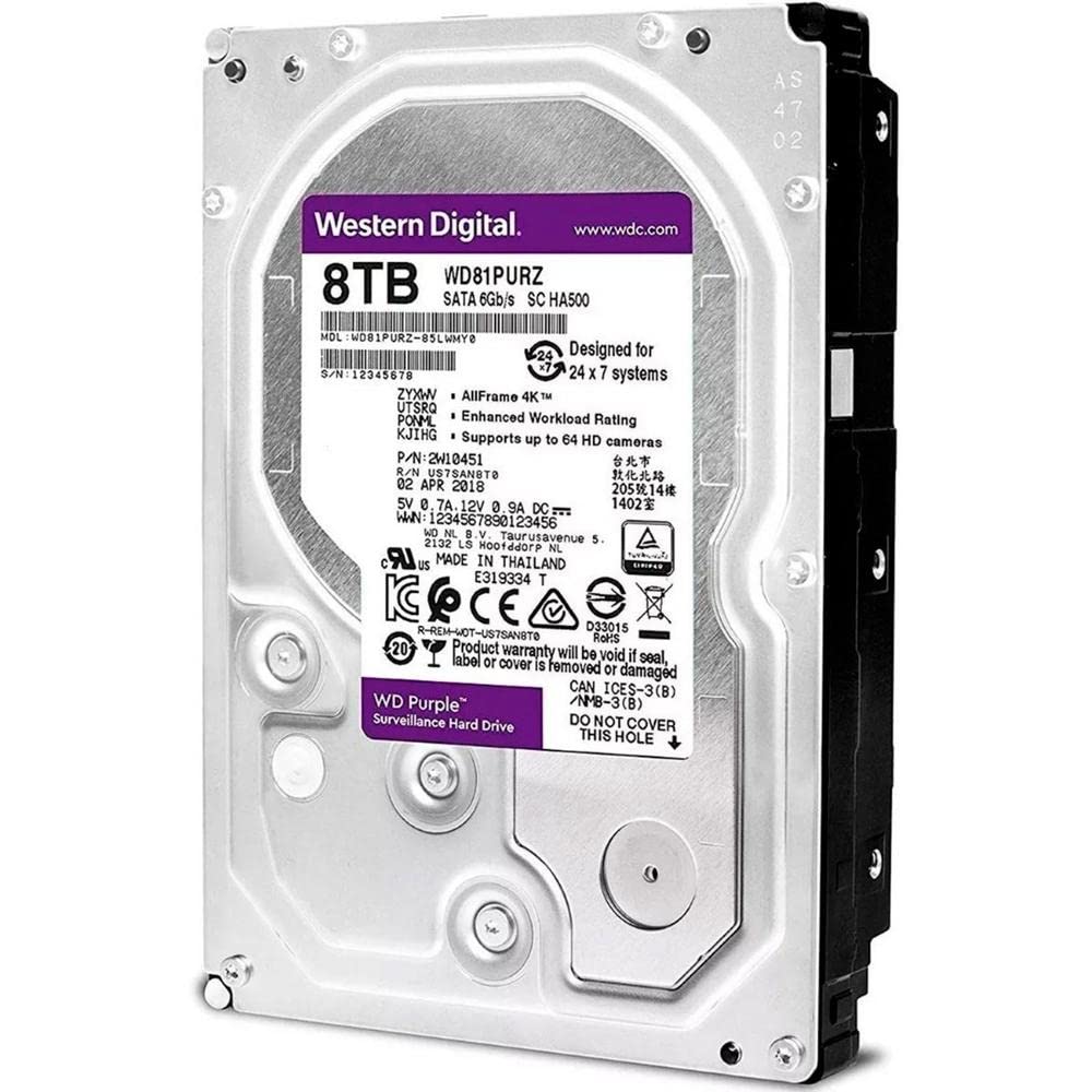 Western Digital 8Tb Wd Purple Surveillance Internal Hard Drive   Sata 6 Gb/S, , 256 Mb Cache, 3.5''   Wd81Purz (Old Version)