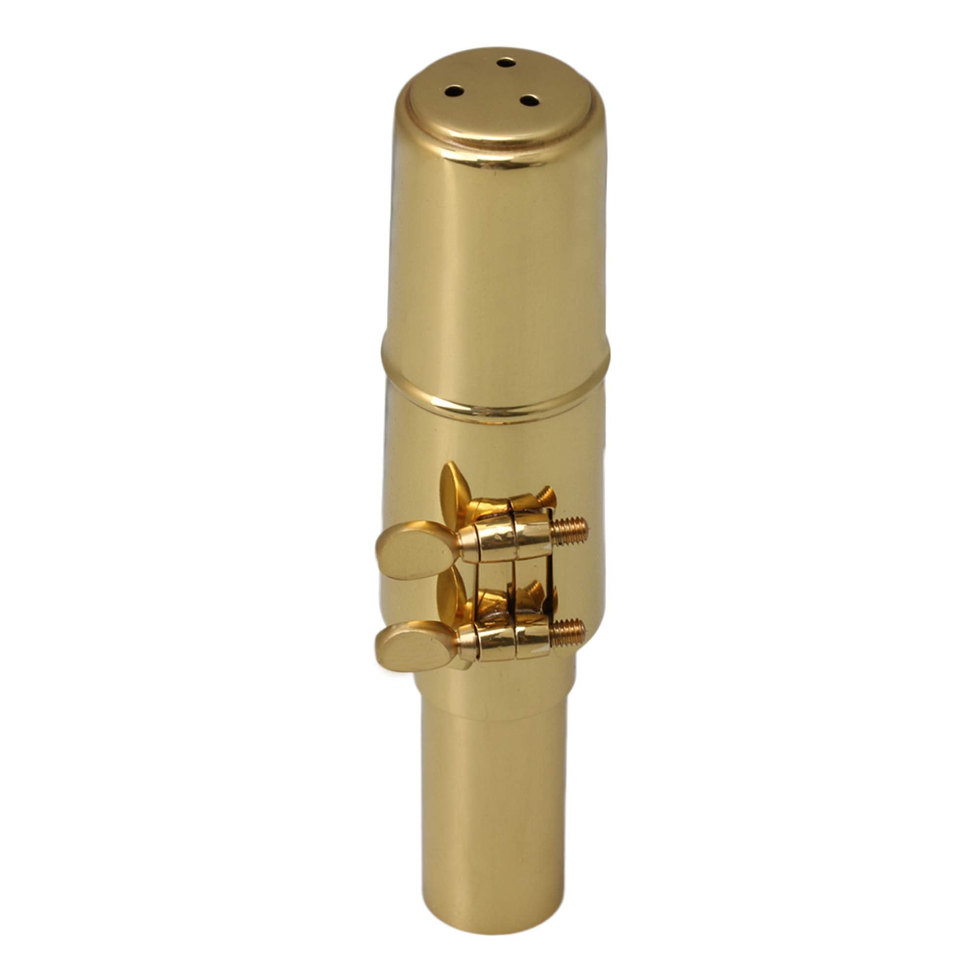 Yibuy Brass Baritone Sax Mouthpiece With Ligature & Cap #6 Golden