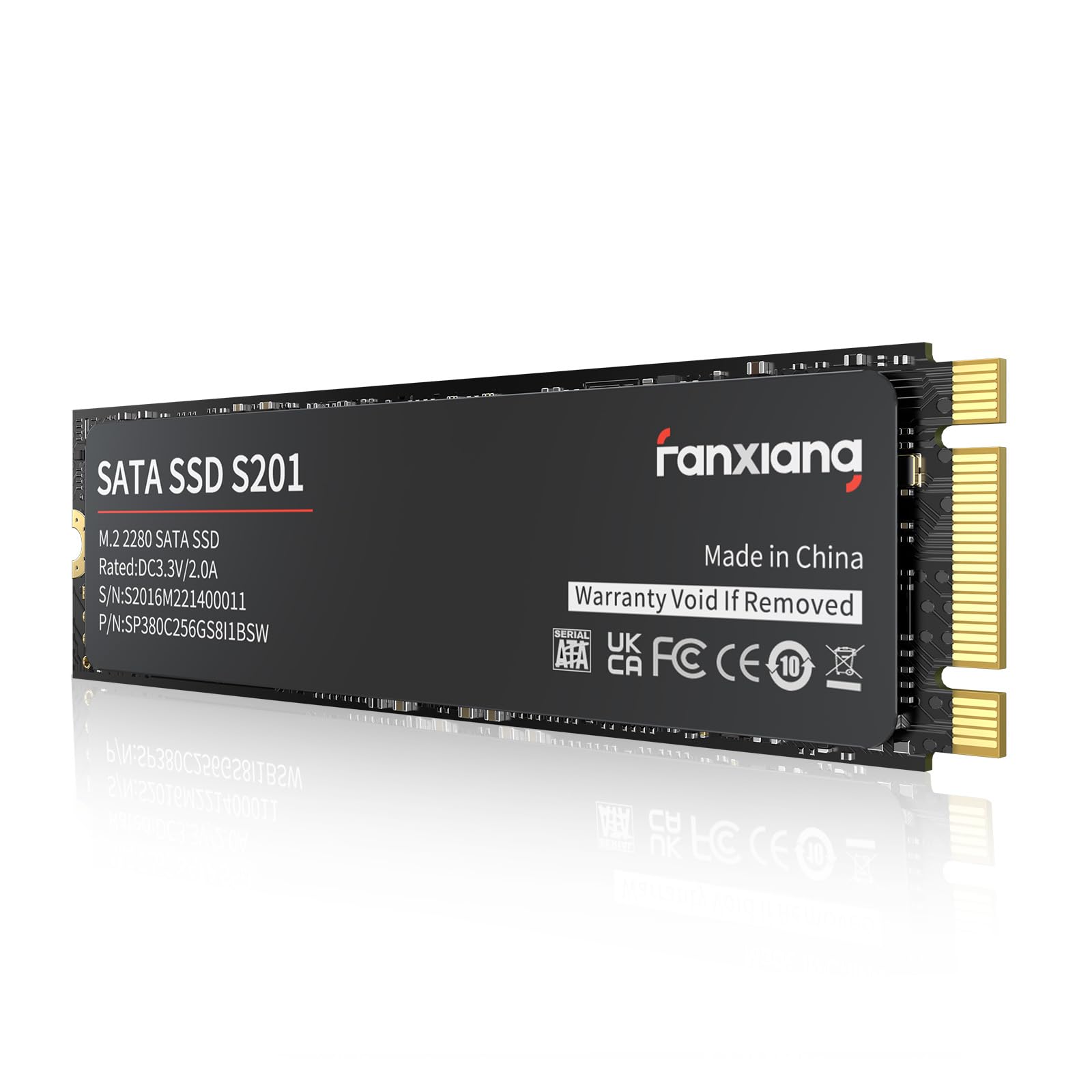 Fanxiang S201 256Gb M.2 Ssd 2280 Sata Iii 6Gb/S Internal Solid State Drive, Slc Cache For Speed Boost, Read Speed Up To 550Mb/Se
