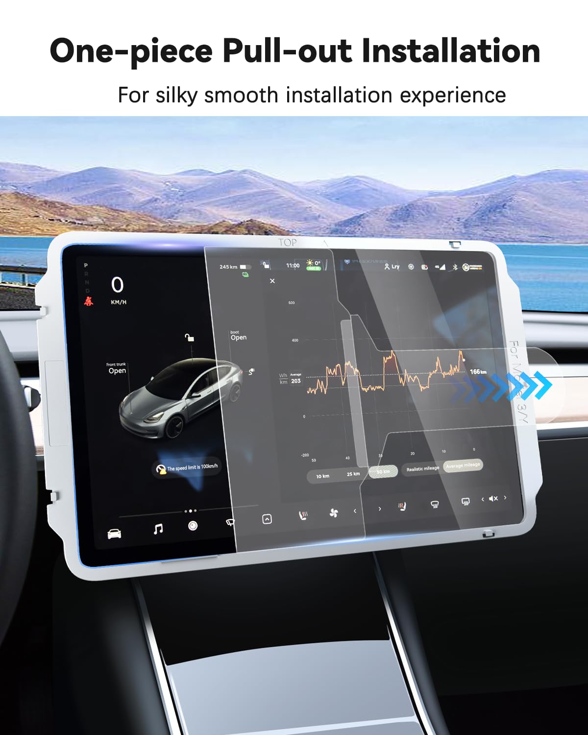 Sumk For Tesla Model Y Screen Protector Accessories 2024, 15 Inches Glossy Tempered Glass Touch Screen Protector For Tesla Model