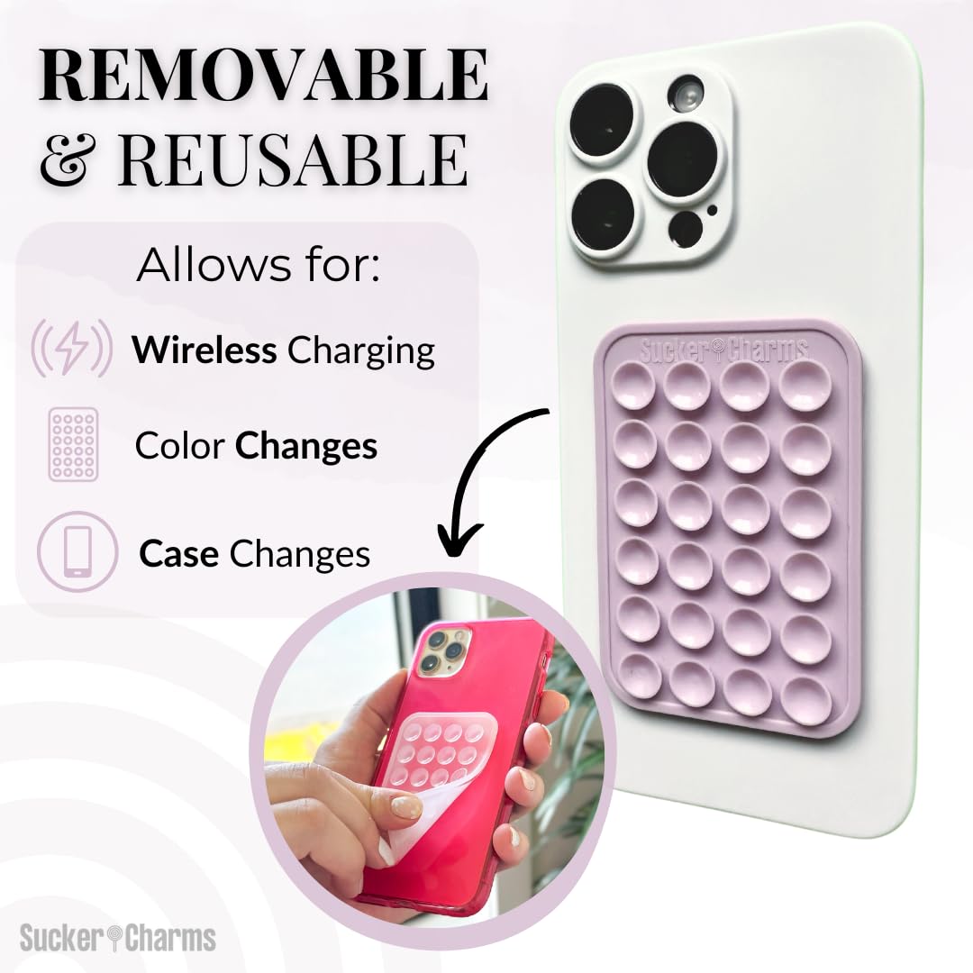2.0 Removable And Reusable Adhesive, Silicone Suction Phone Mount, Iphone And Android Phone Accessory, Hands-Free Mirror Phone H