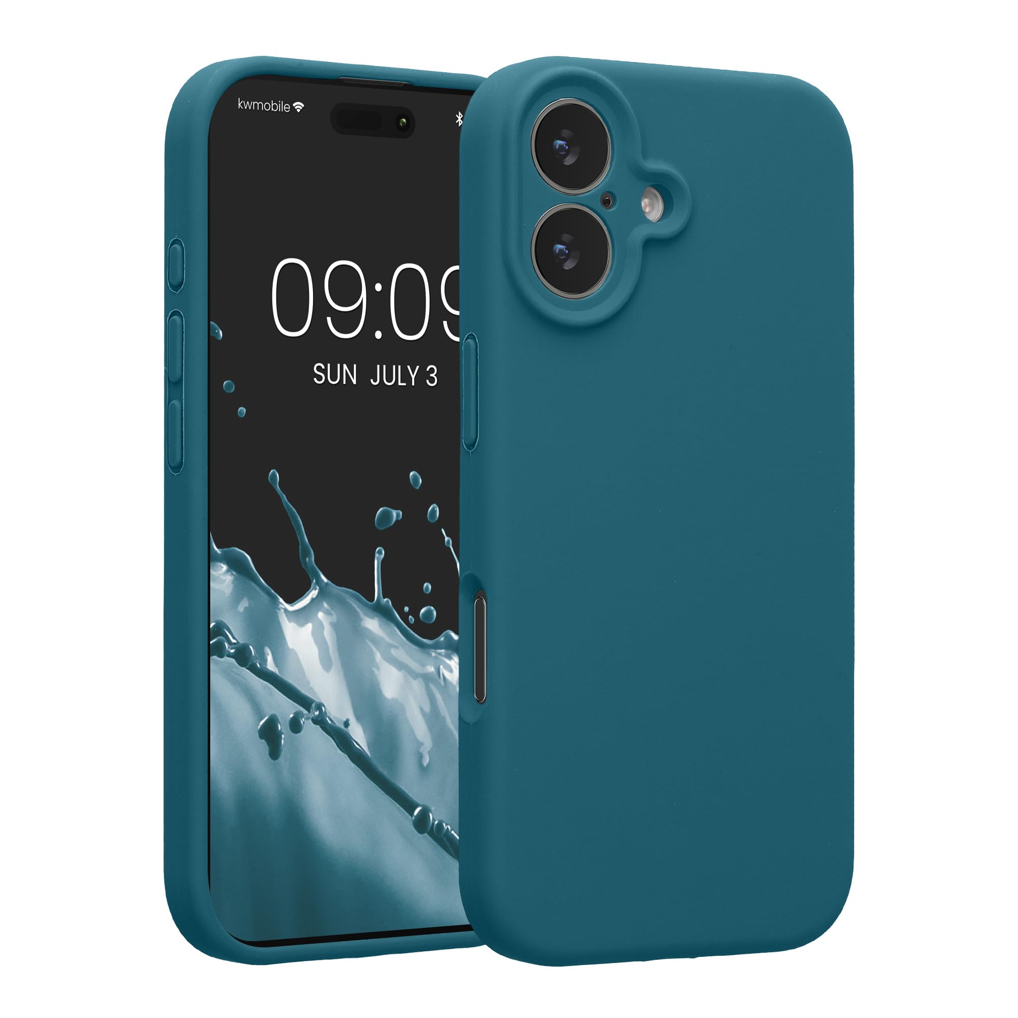 kwmobile Case Compatible with Apple iPhone 17 Case - Slim TPU Silicone Phone Cover - Soft Touch Finish - Teal Matte
