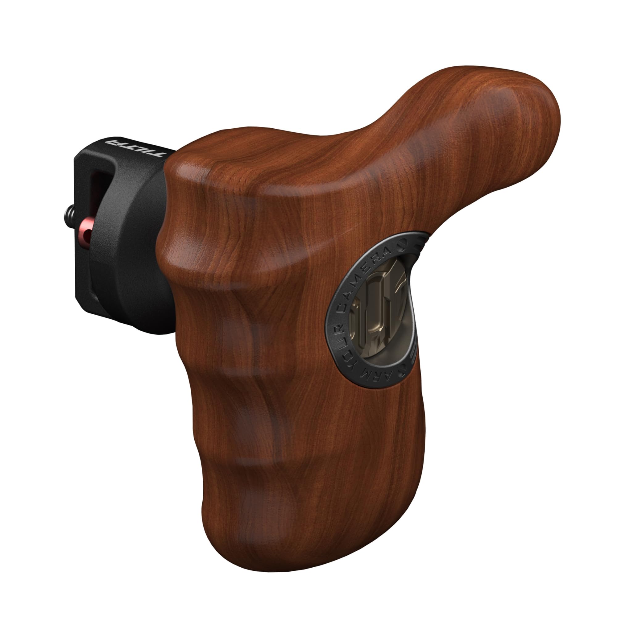 Tilta Advanced Side Wooden Handle | Black Walnut Wood & Aluminum Alloy Build | Quick Release Button | Left Side Handle (1/4 20' With Locating Pins   Type Xi)