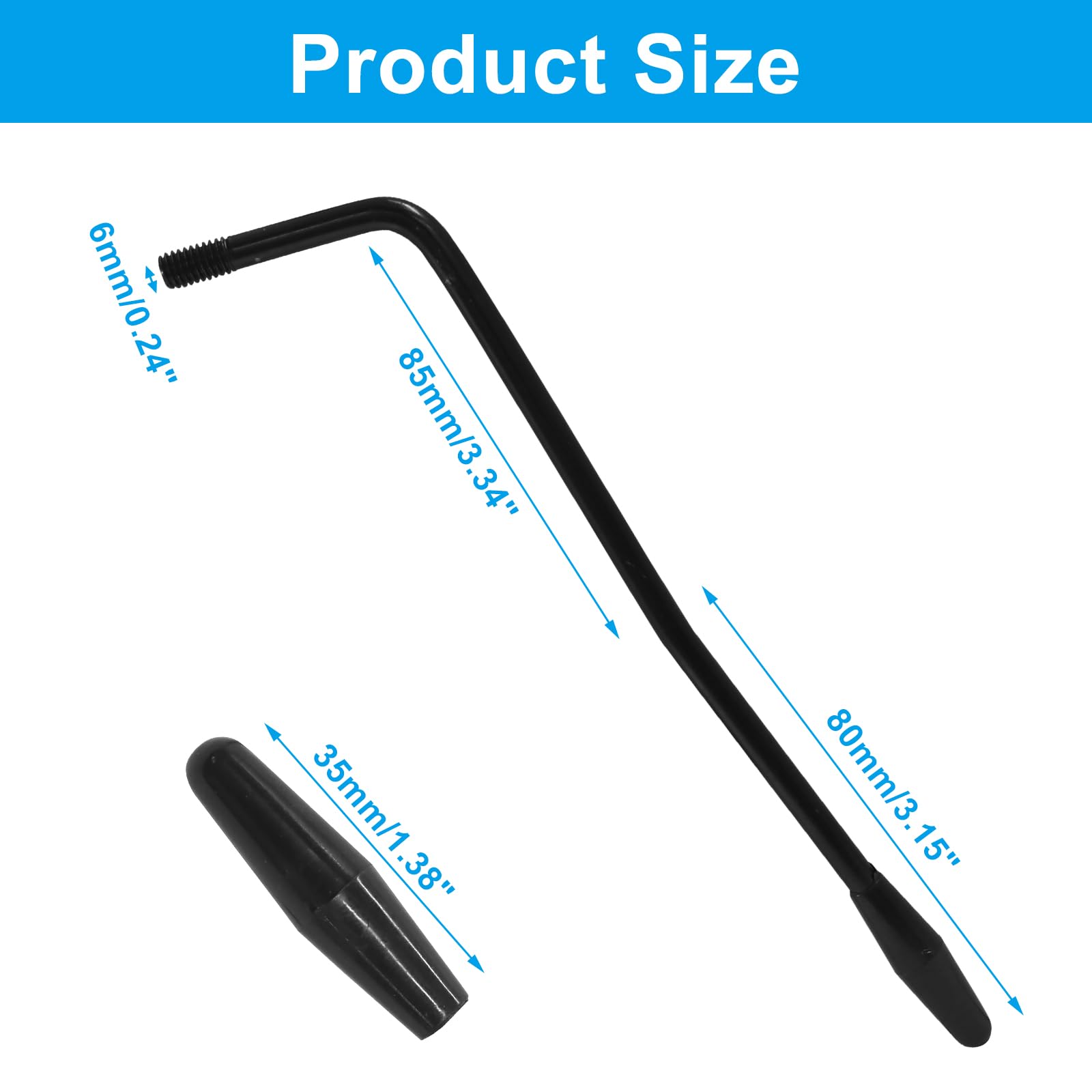 Piutouyar 3 Pack Tremolo Arm Whammy Bar 6 Mm, Black Electric Guitar Whammy Bar Metal Thread Tremolo Arm With Tip