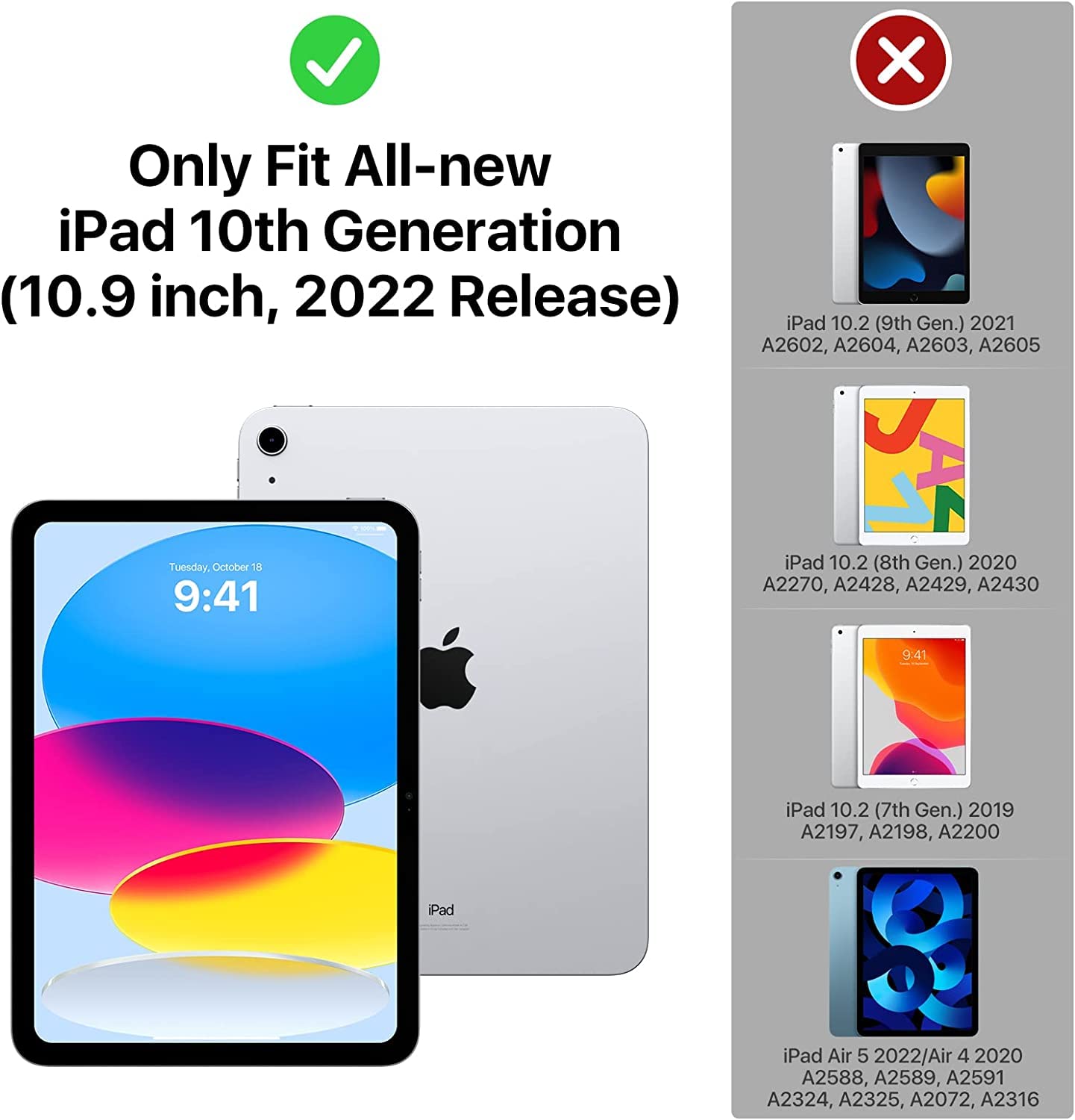 Bmouo Ipad 10Th Generation Case 10.9 Inch 2022   With Screen Protector, 360 Rotating Stand & Pencil Holder & Hand & Shoulder Str